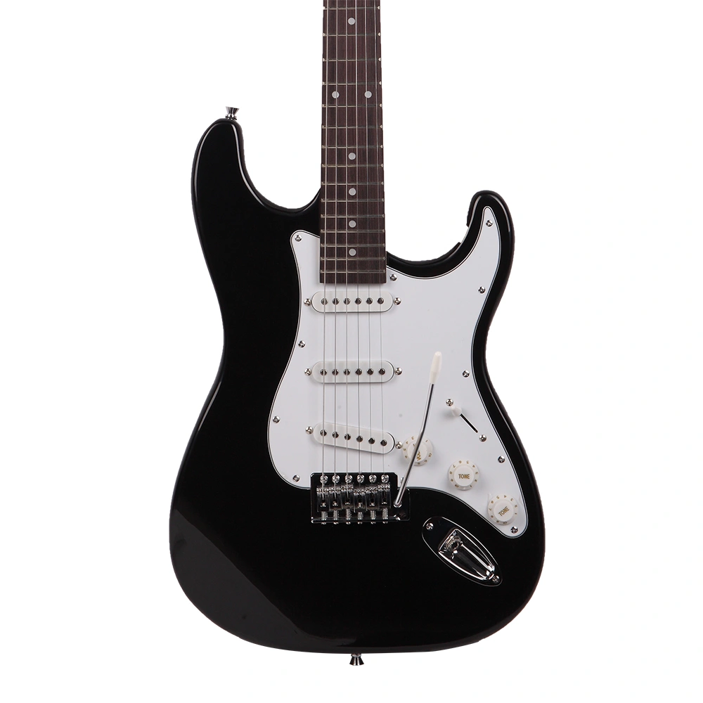 Rosewood Fingerboard Electric Guitar Black w/ White view 8