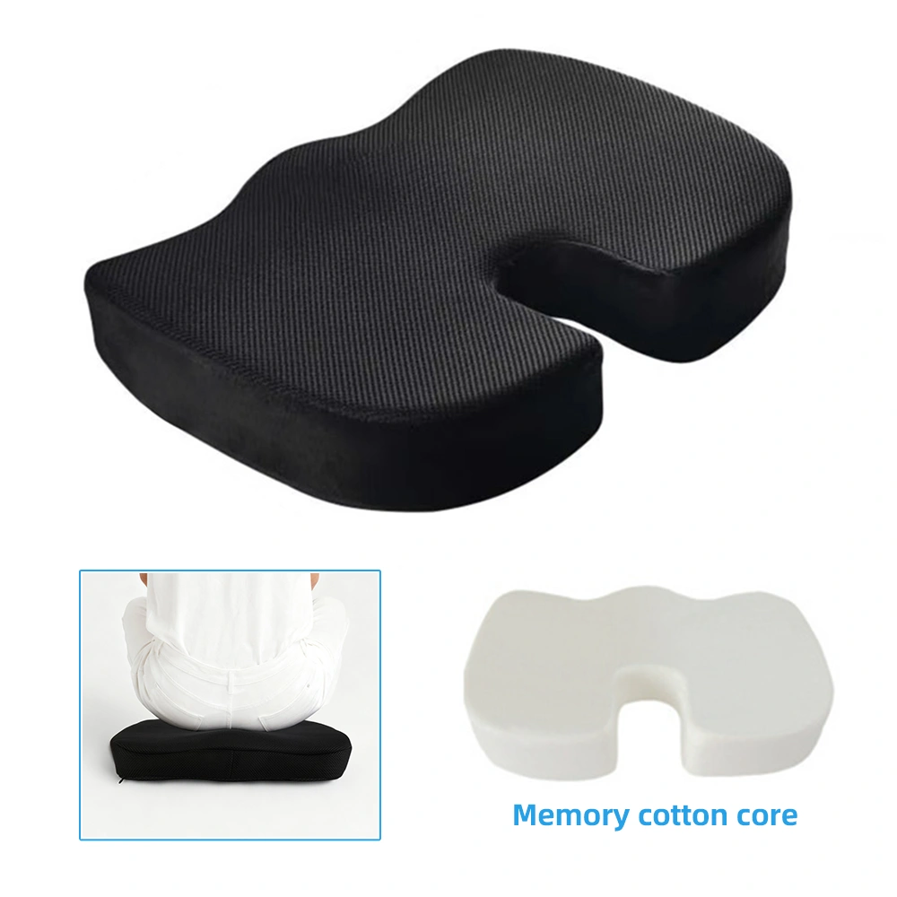 Memory Foam Coccyx Seat Cushion, Ergonomic Tailbone Pain Relief Orthopedic Cushion for Office Chair Car Travel Gaming