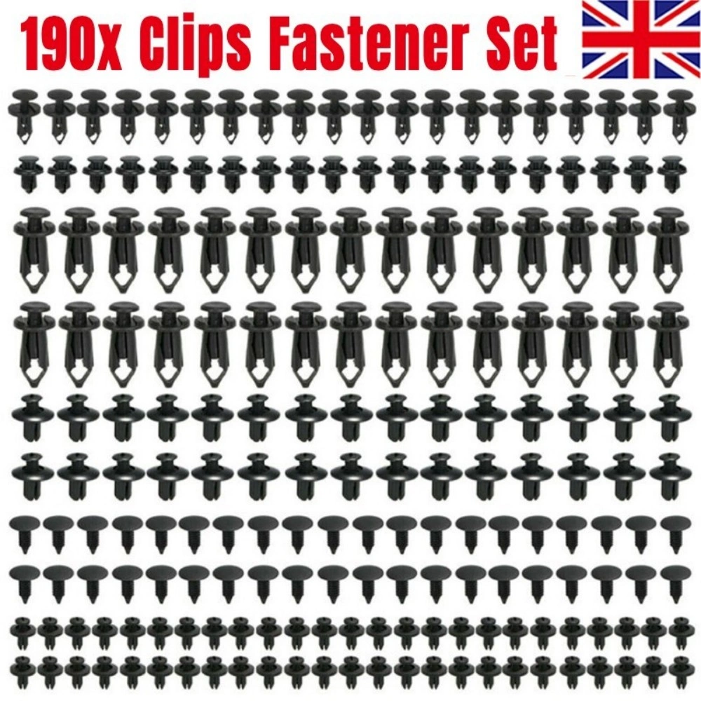 190PCS Car Body Trim Clips Retainer Kit Bumper Fender Panel Rivets Push Fastener Screws Automotive Interior Exterior Repair Accessories