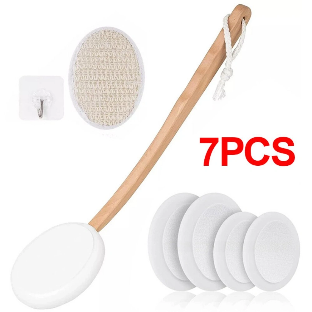 7PCS Back Cream Applicator Lotion Applicator 2 in 1 Body Brush with Beech Handle view 4