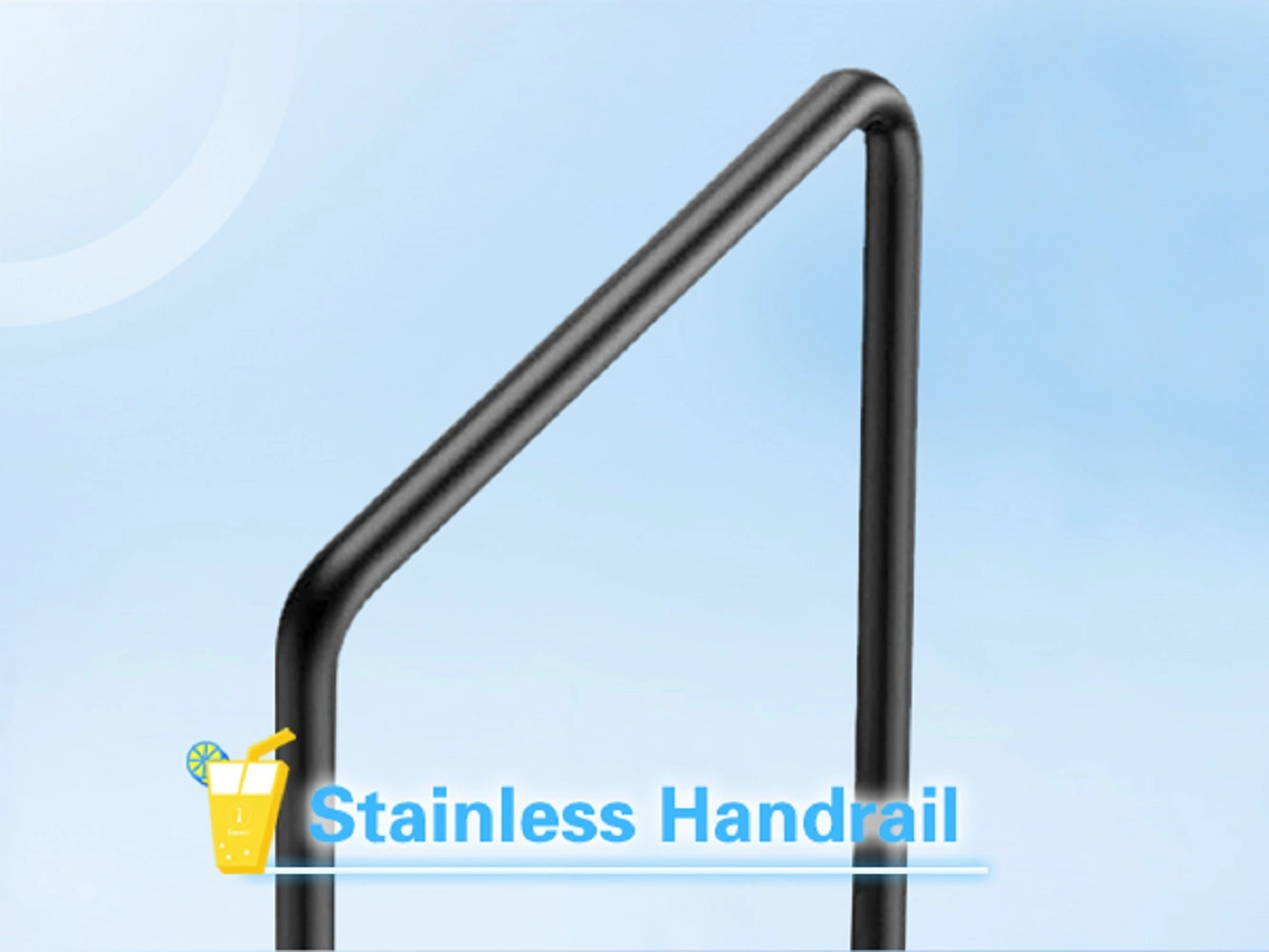 3 Step Pool Ladder with Handrail, Above Ground Swimming Pool Steps, 660 lb Load, Anti-Slip Panel, RV & Mobile Home Stairs view 9