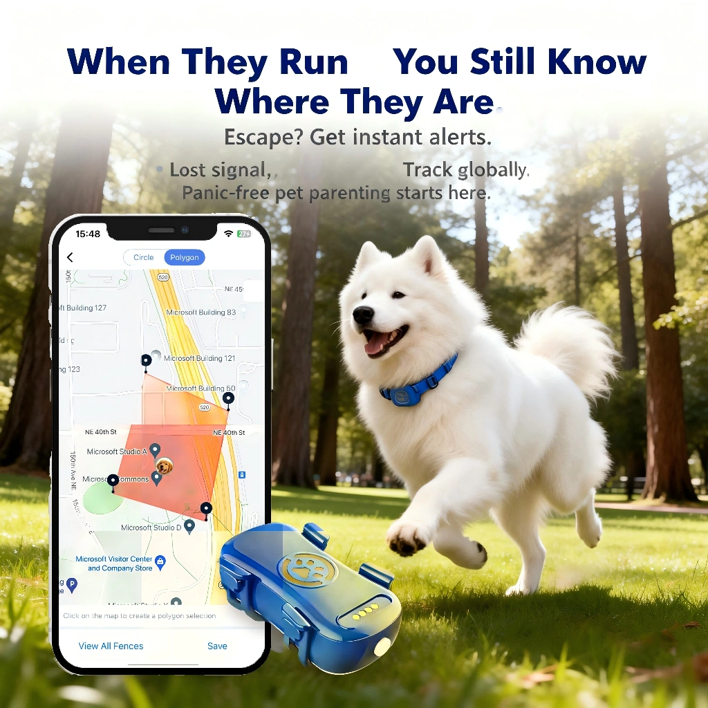 GPS Pet Tracker for Dogs Cats, IoT SIM WiFi Real-Time Tracking, Unlimited Range QR Anti-Lost Device, Subscription Required view 5
