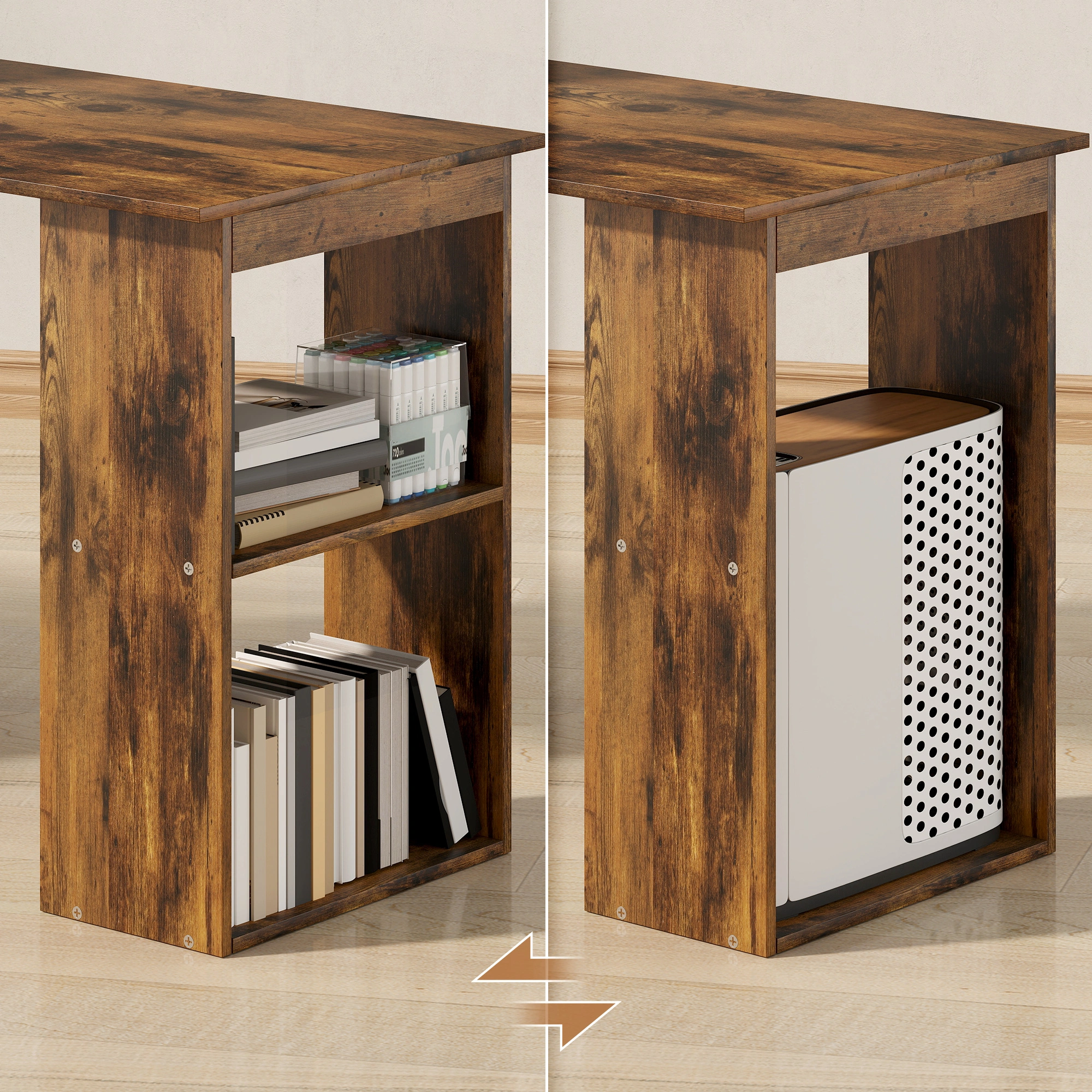 Modern Computer Desk, Home Office Writing Workstation Table for Bedroom view 3