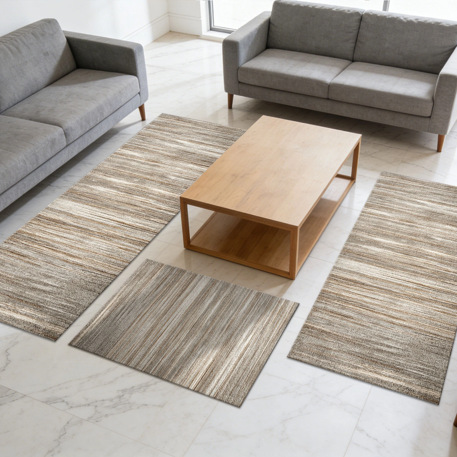 Three-piece kitchen rug set, non-slip and washable, abstract pattern kitchen hallway rug, soft and comfortable, suitable for sinks, floors, entrances, hallways and bathrooms. view 8