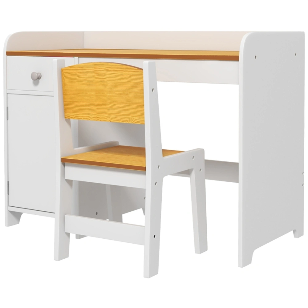 Kids Desk and Chair Set, Adjustable Children Study Table and Seat for Bedroom, School, Home Office, Primary