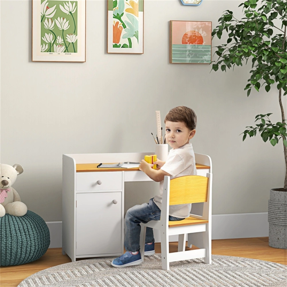 Kids Desk and Chair Set, Adjustable Children Study Table and Seat for Bedroom, School, Home Office, Primary view 2