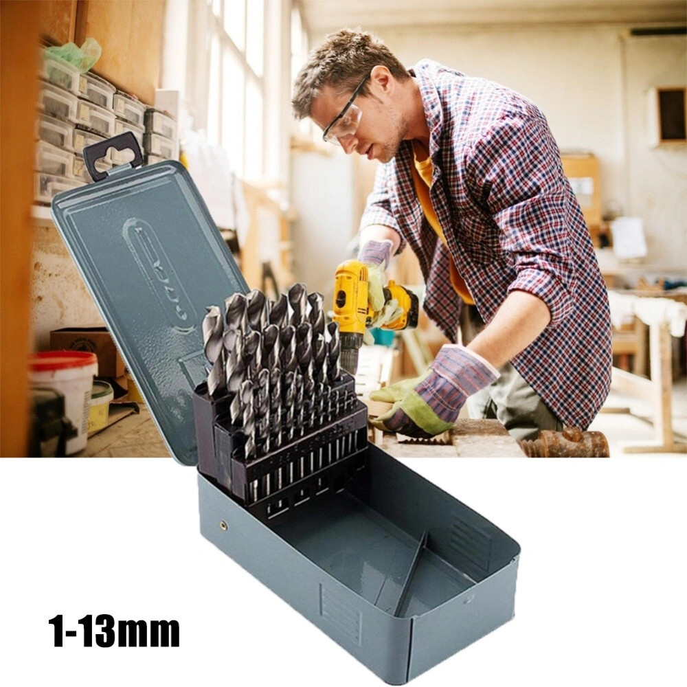 25pcs HSS Cobalt Twist Drill Bit Set, 1-13mm, Stainless Steel Metal Drilling DE view 2