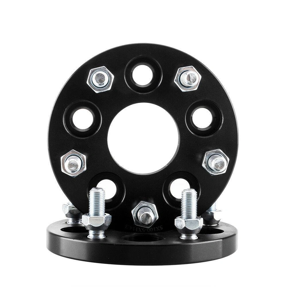 5X100 TO 5X114.3 Wheel Adapters 15MM For FR-S BRZ WRX + 20 BLACK SPLINE LUG NUTS view 5
