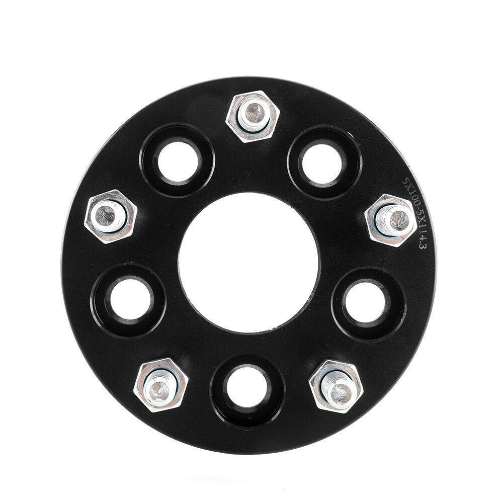 5X100 TO 5X114.3 Wheel Adapters 15MM For FR-S BRZ WRX + 20 BLACK SPLINE LUG NUTS view 8