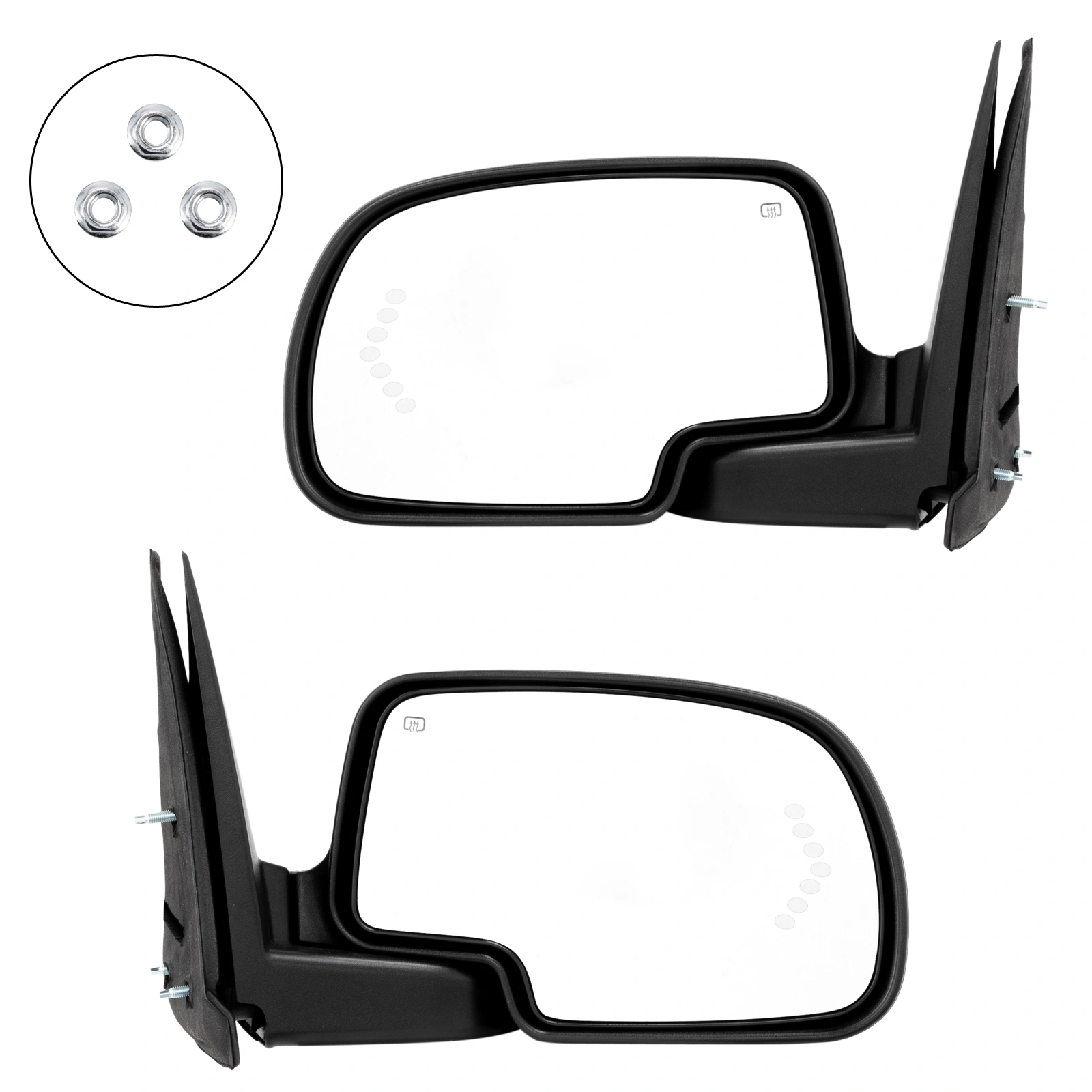 Power Heated Turn Signal LH RH pair Door Side View Mirrors For 2003-07 GMC Chevy view 2