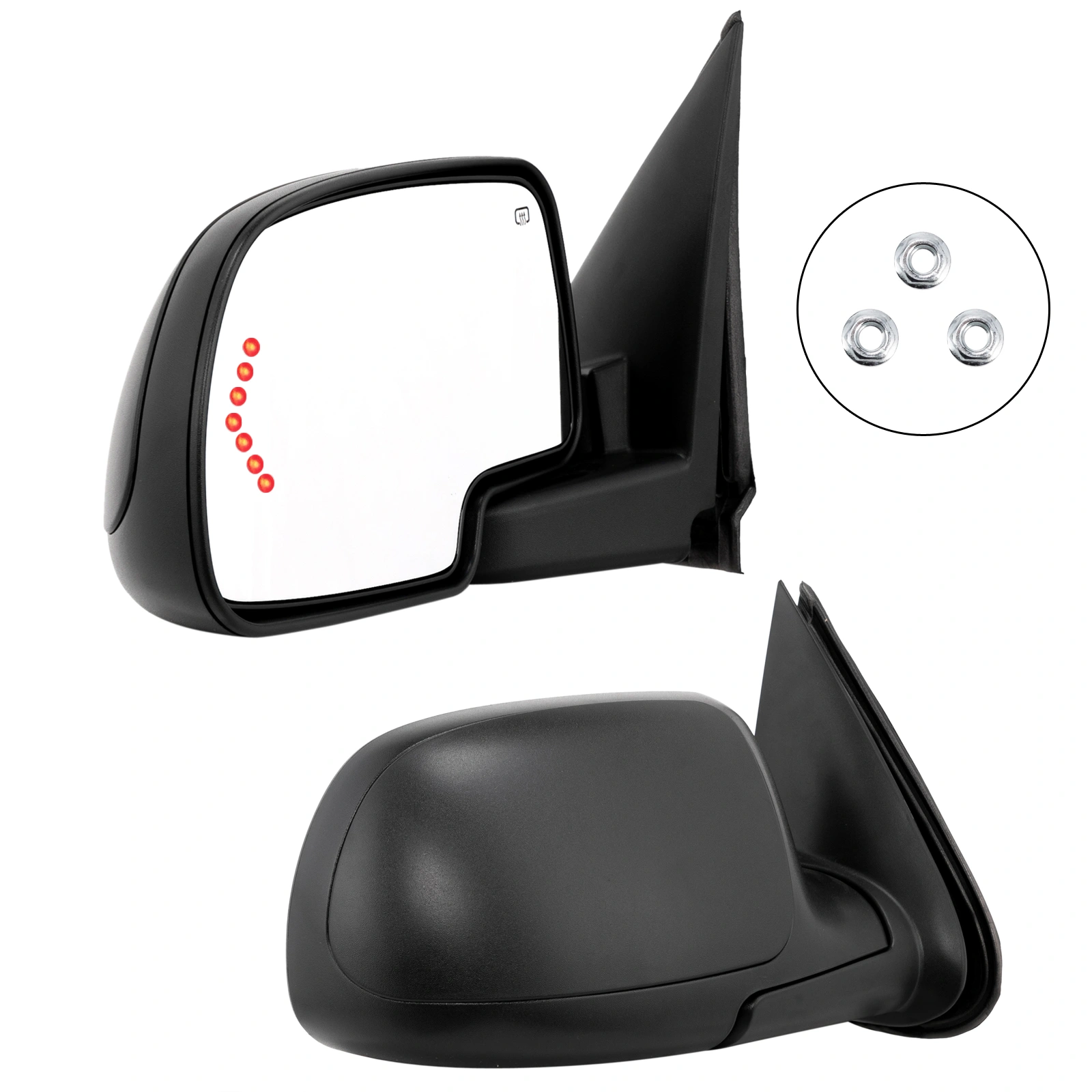 Power Heated Turn Signal LH RH pair Door Side View Mirrors For 2003-07 GMC Chevy view 3