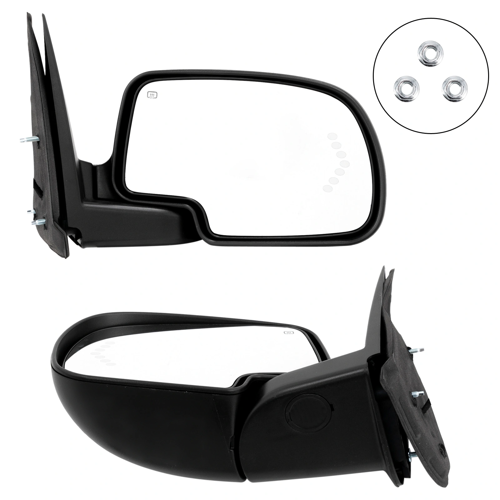 Power Heated Turn Signal LH RH pair Door Side View Mirrors For 2003-07 GMC Chevy view 6