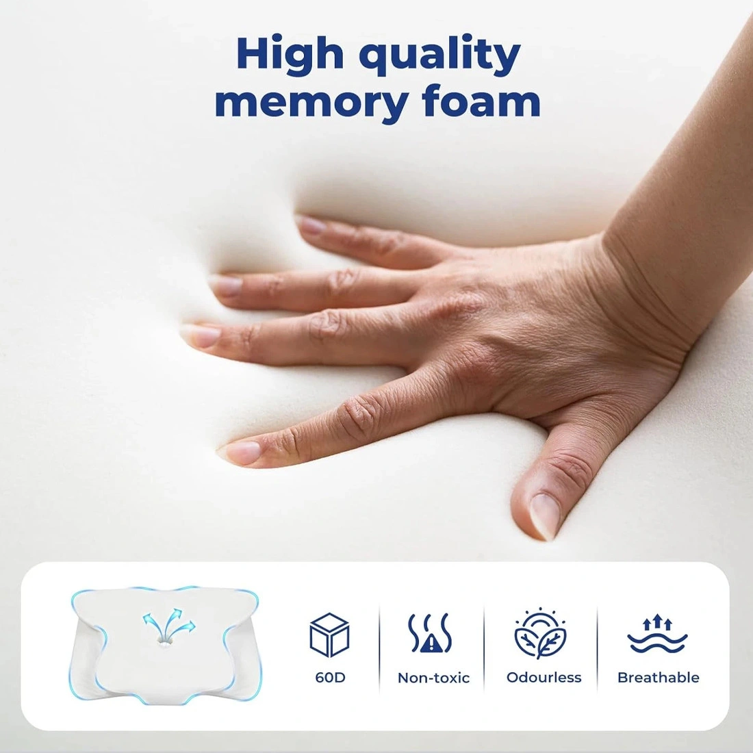 Memory Foam Neck Pillow Anti Snoring Cervical Support Travel Pillow Orthopedic view 4