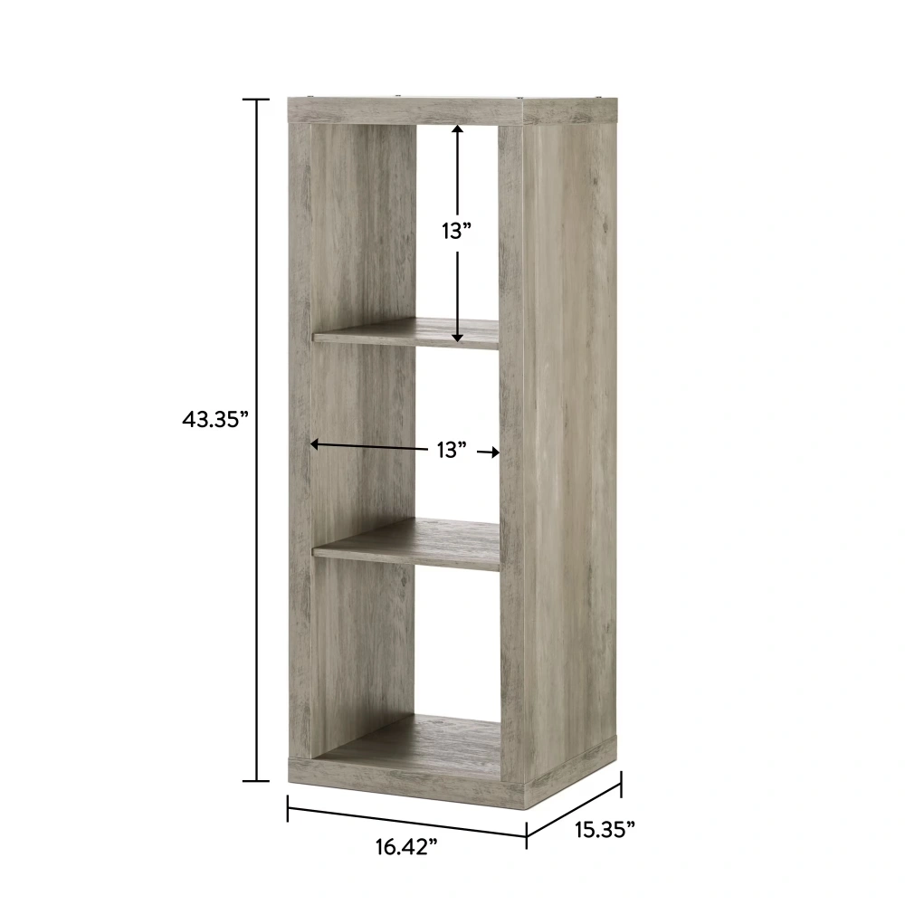 3 Cube Storage Organizer, Rustic Gray (Shipment from Walmart) view 2
