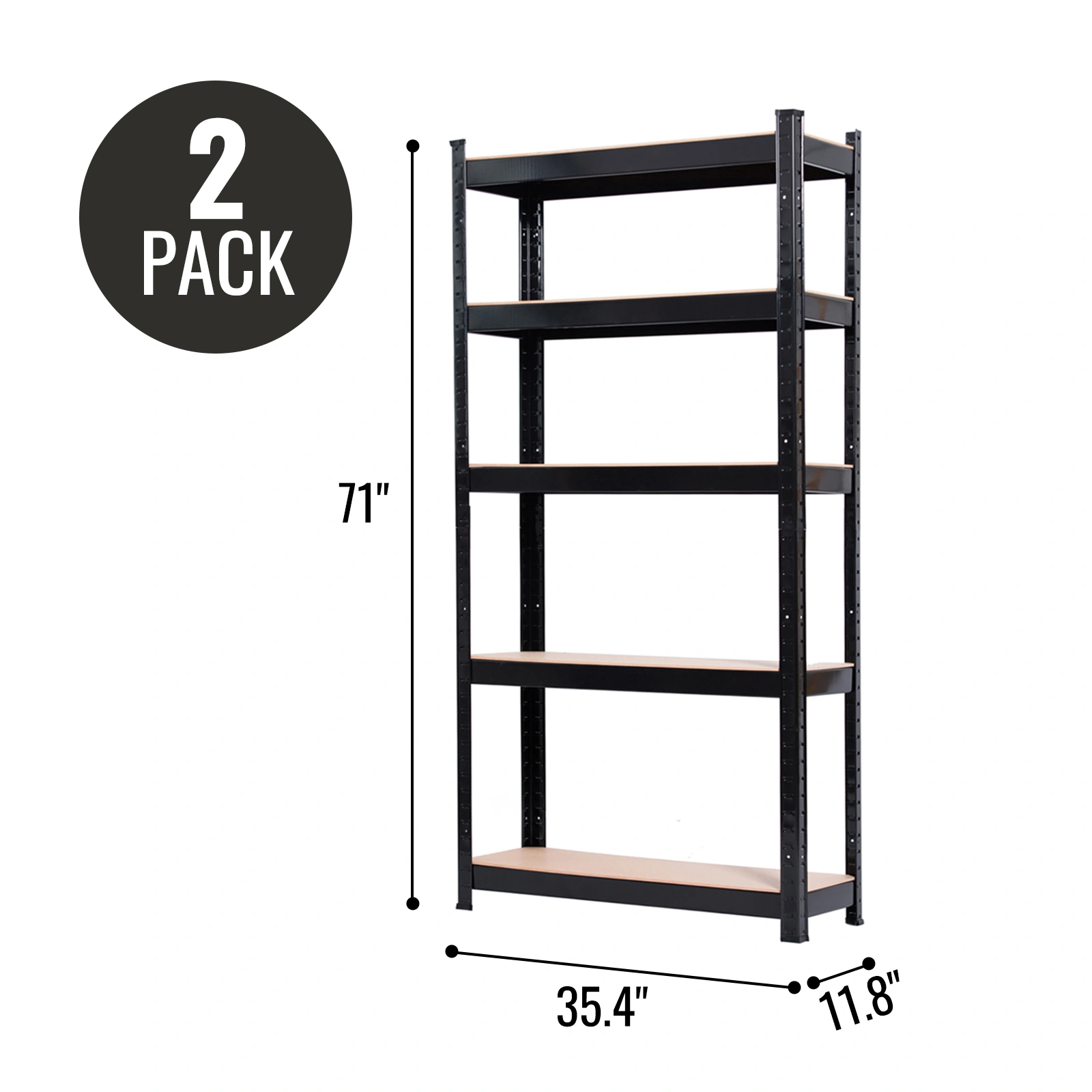 2 Pack Heavy Duty Boltless Metal Shelving Unit Garage Shed Storage Shelves Rack view 2