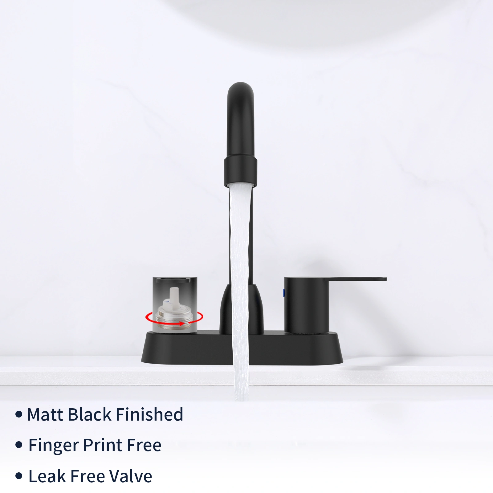 2 Handles Bathroom Sink Faucet, Matte Black Centerset RV Bathroom Faucets for 3 Hole [pop-up drain and hose not included][Unable ship on weekends, TK/TEMU only for pickup, only TX10643 warehouse supports GOFO] view 2