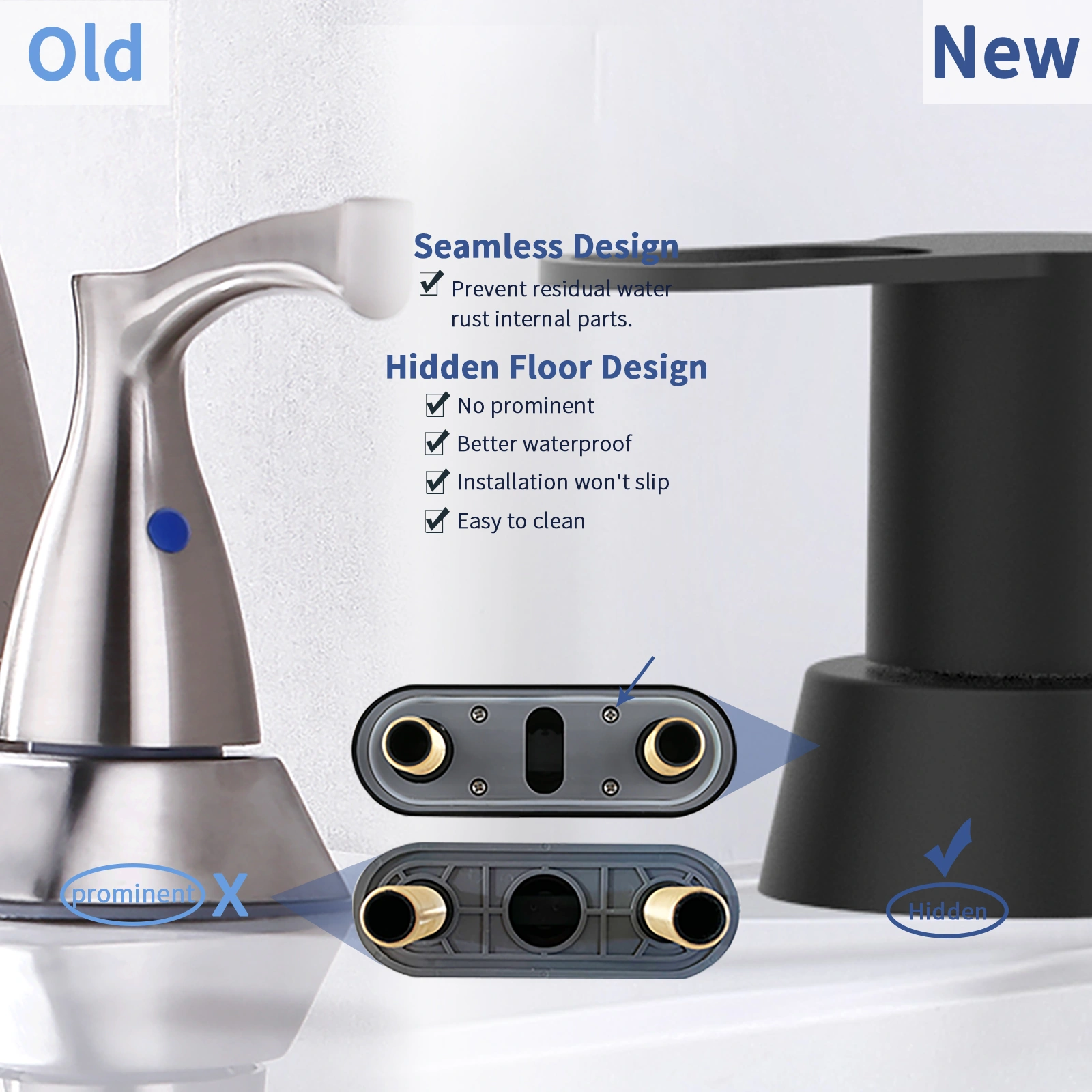 2 Handles Bathroom Sink Faucet, Matte Black Centerset RV Bathroom Faucets for 3 Hole [pop-up drain and hose not included][Unable ship on weekends, TK/TEMU only for pickup, only TX10643 warehouse supports GOFO] view 5