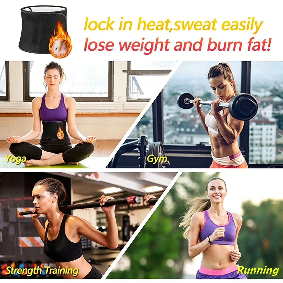 Waist Trainer Belt with Phone Pocket, Body Shaper Corset Waist Cincher for Women Weight Loss Girdle, Pink/Black/Silver view 5