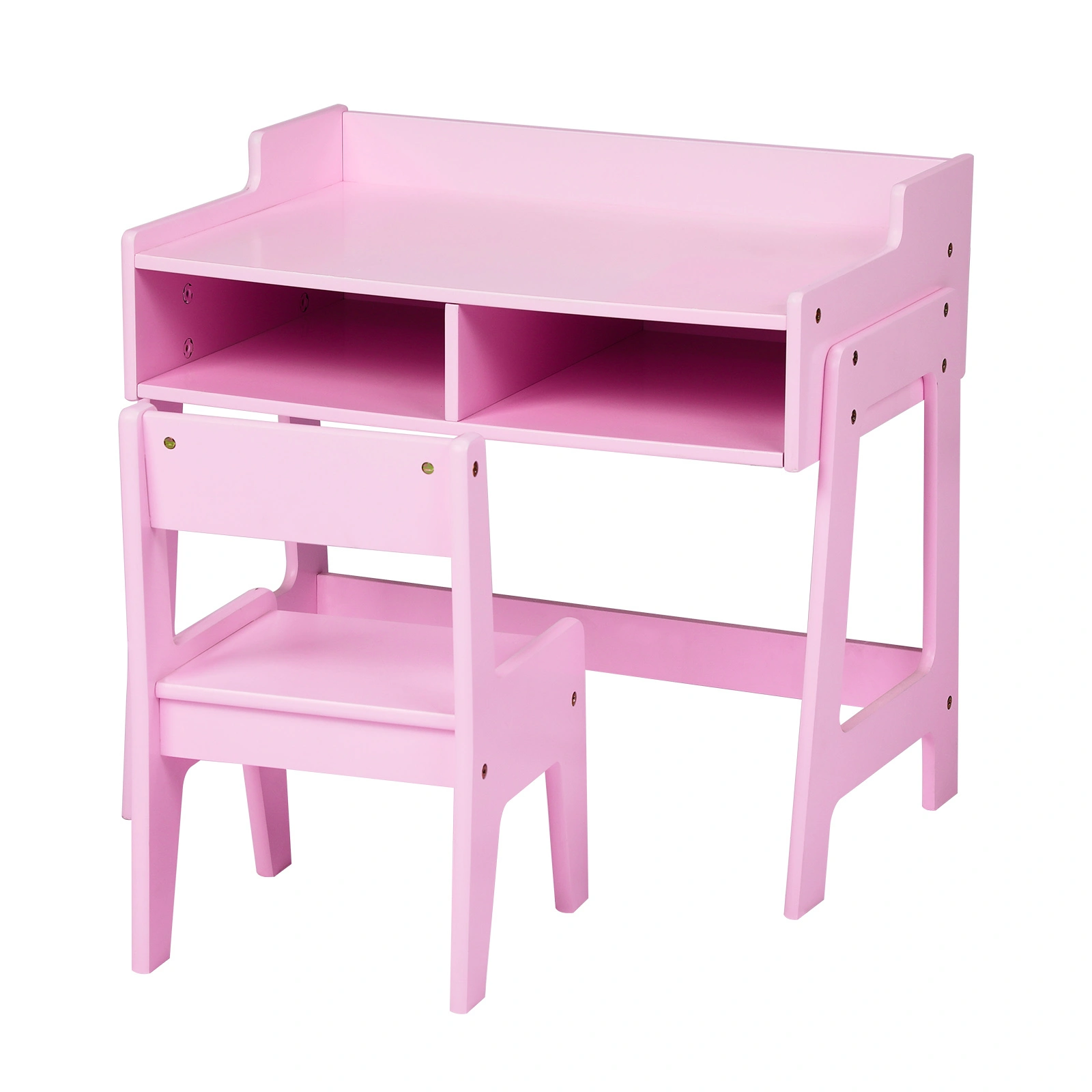 Kids Study Desk and Chair Set with Storage, Pink MDF, 60.5*41.5*50cm view 10