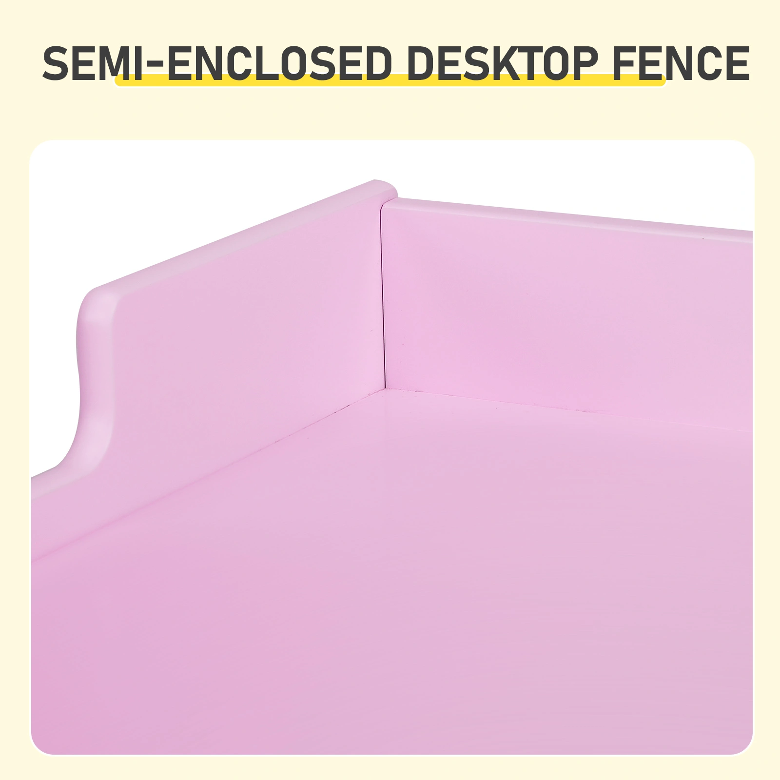 Kids Study Desk and Chair Set with Storage, Pink MDF, 60.5*41.5*50cm view 7