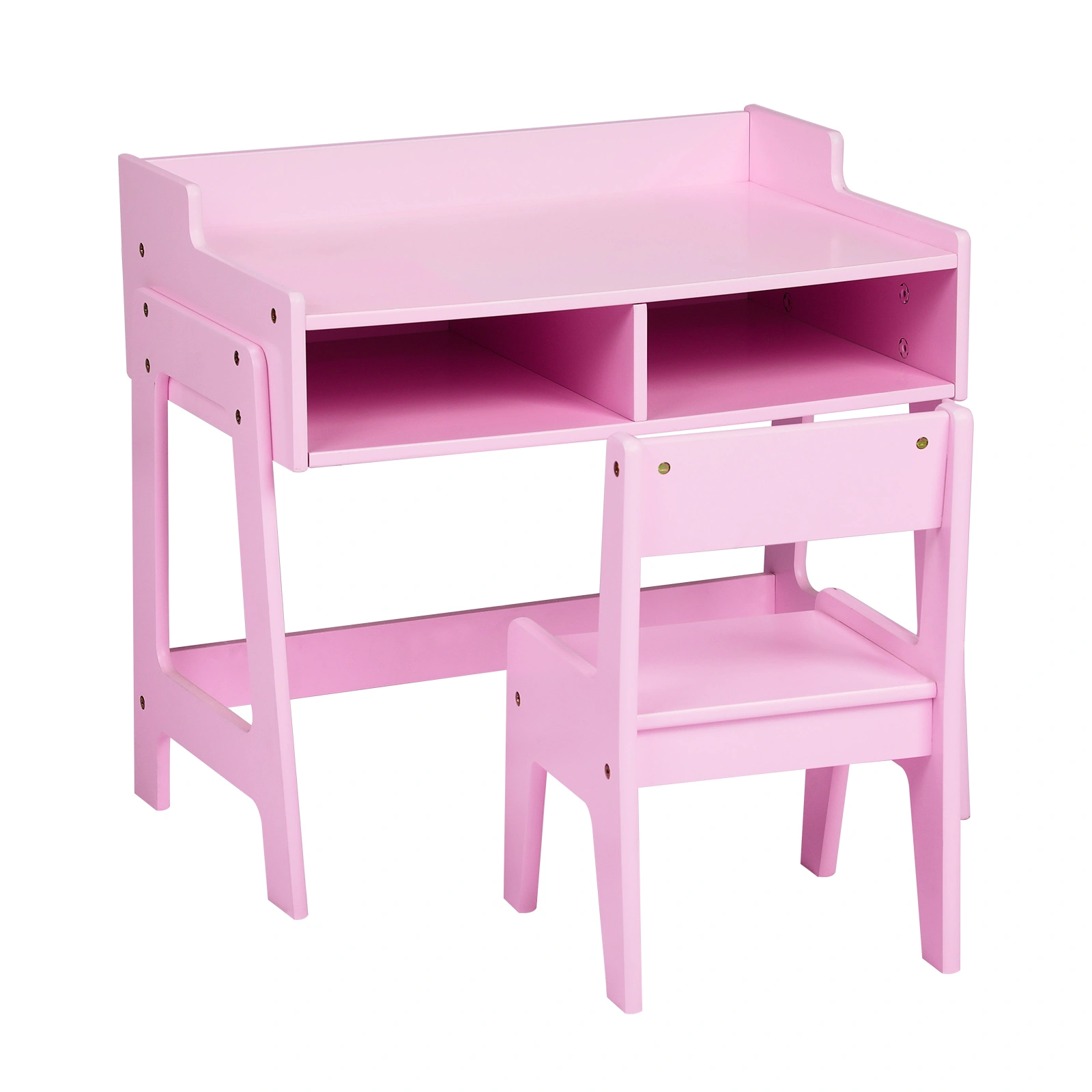 Kids Study Desk and Chair Set with Storage, Pink MDF, 60.5*41.5*50cm view 9