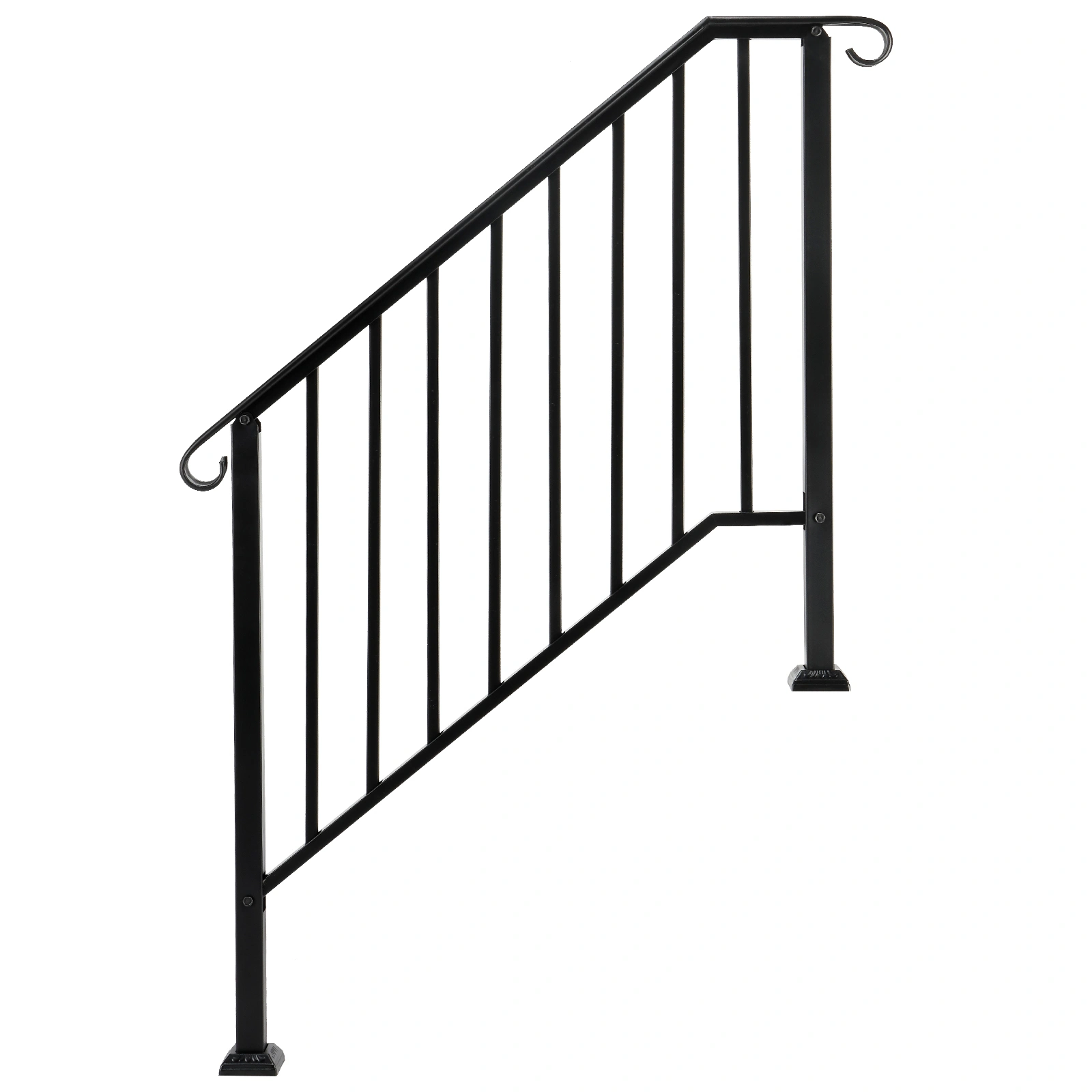 Artisasset Matte Black Outdoor 3 Level Iron Handrail view 16