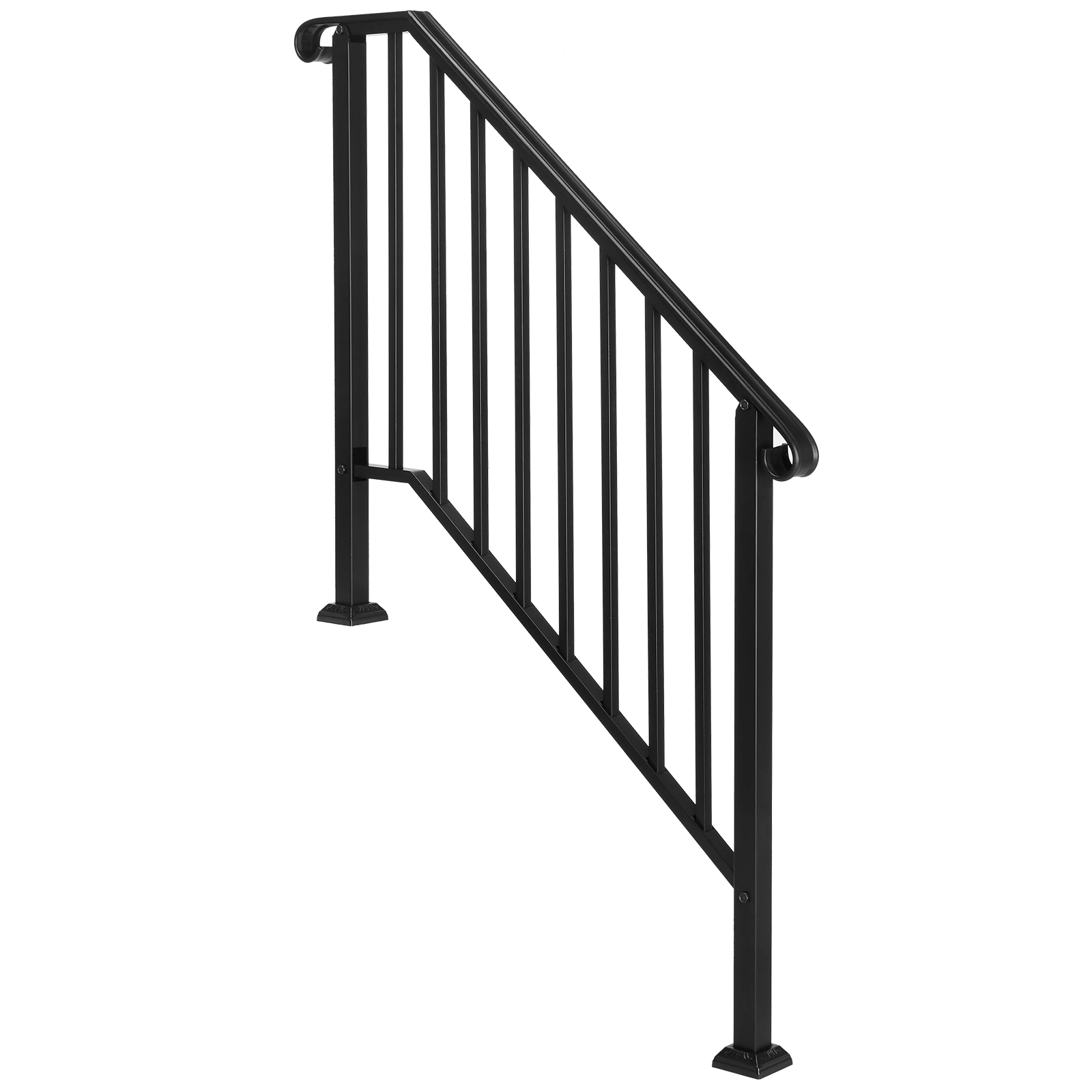 Artisasset Matte Black Outdoor 3 Level Iron Handrail view 2