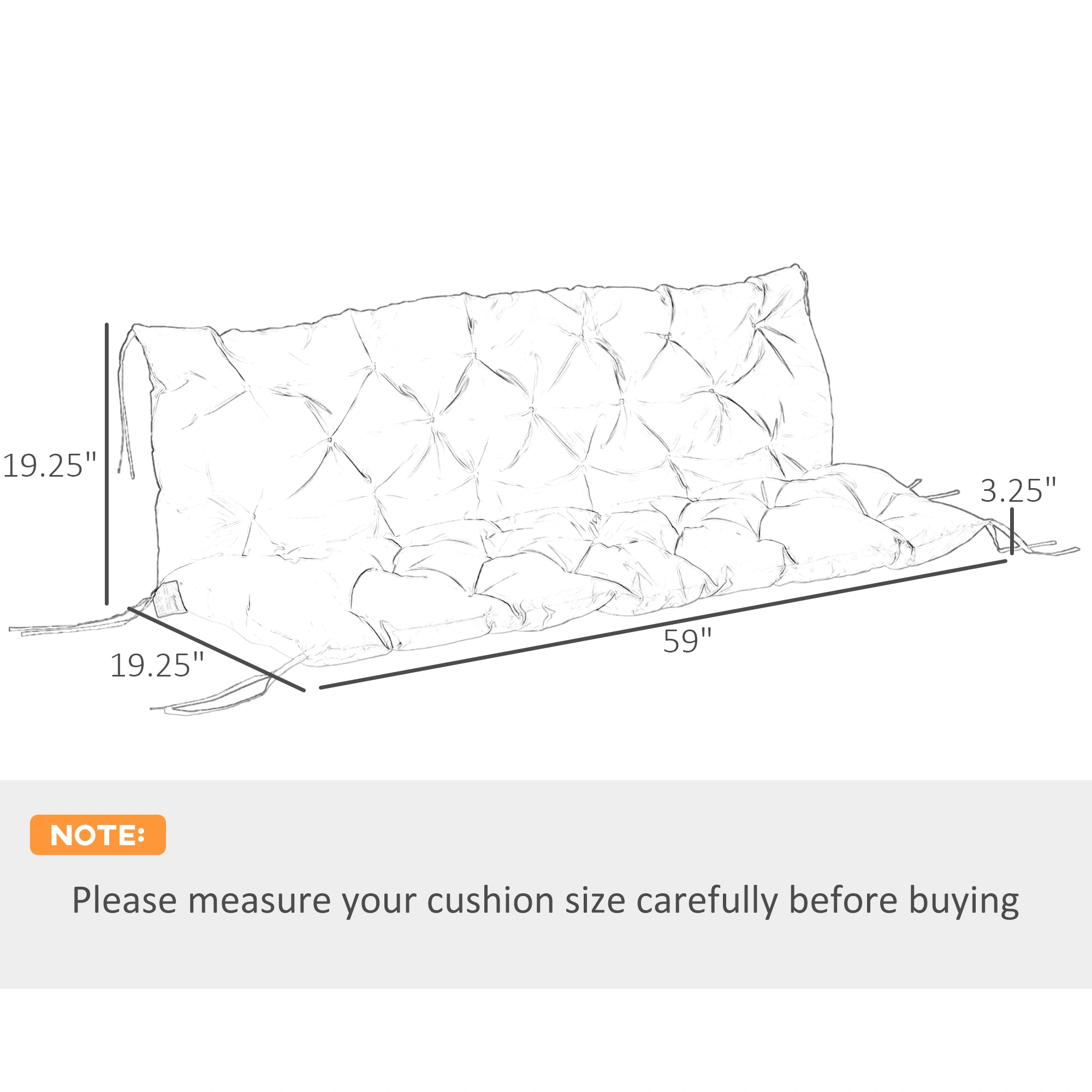 Outdoor Chair Cushion - Thick Patio Seat Pad, Weather Resistant, Includes Only One Cushion, Various Sizes Available view 2