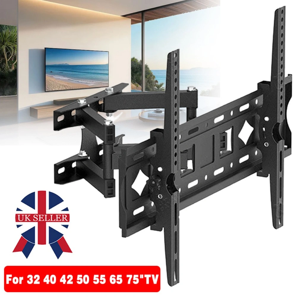 Full Motion TV Wall Mount Bracket 32-75 Inch Tilt Swivel VESA 600x400mm Universal