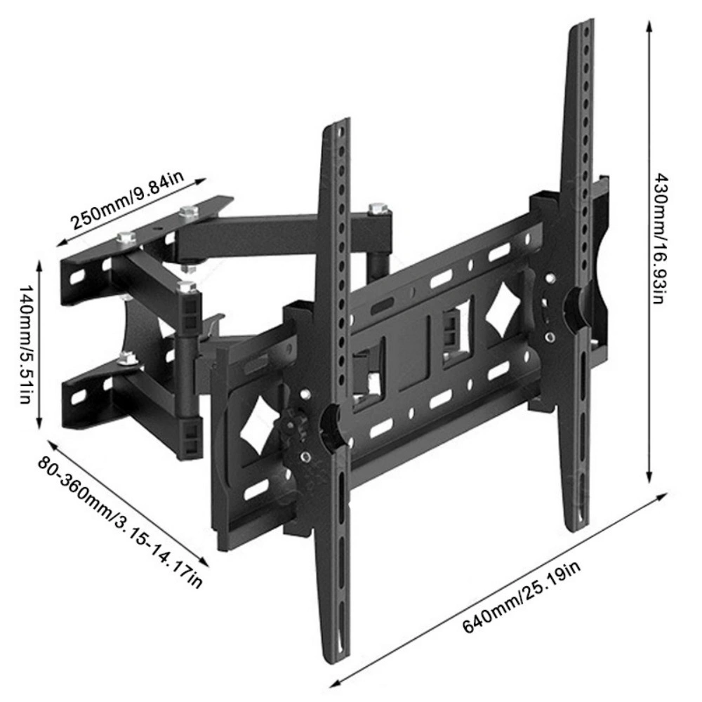 Full Motion TV Wall Mount Bracket 32-75 Inch Tilt Swivel VESA 600x400mm Universal view 4