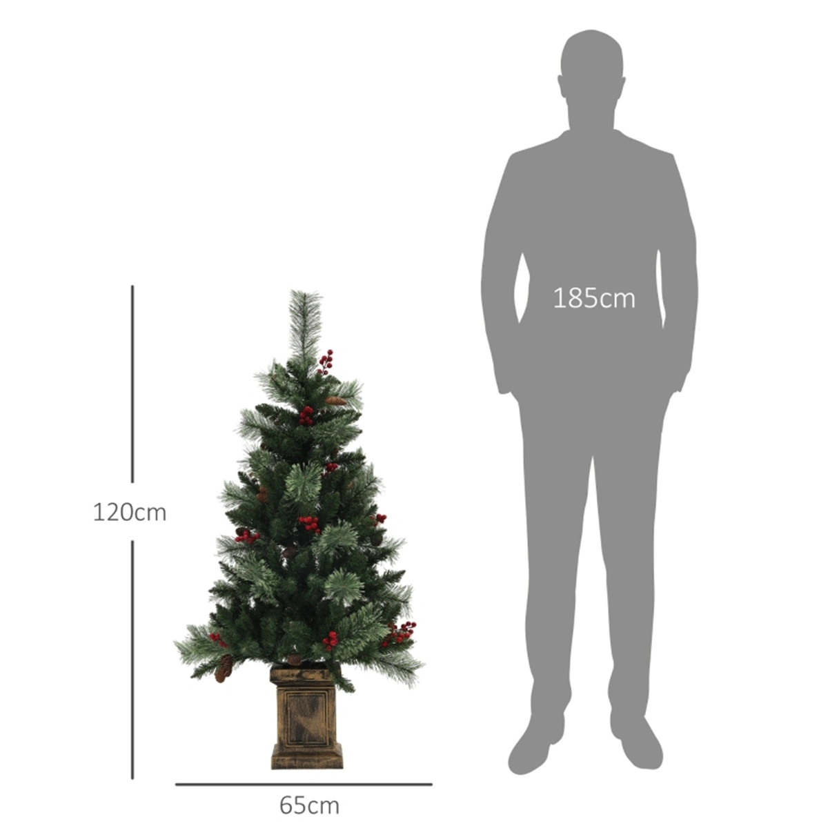 4 ft Artificial Christmas Tree, Full Dense Pre-Lit Pine Christmas Tree for Living Room & Holiday Decoration view 2