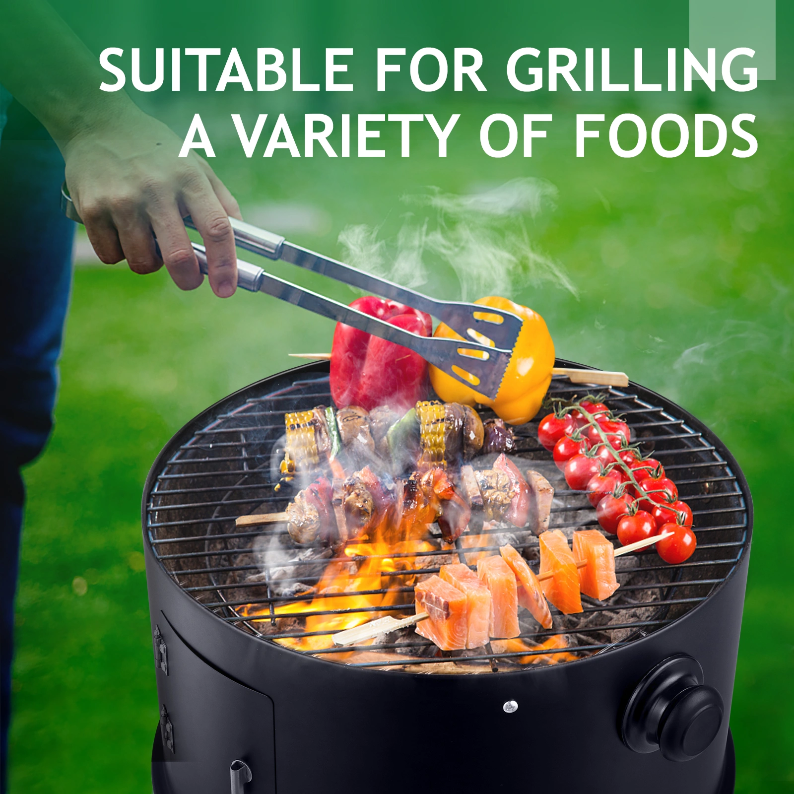 80*41*48cm Iron Spray Smoker Carbon Grill Black view 26