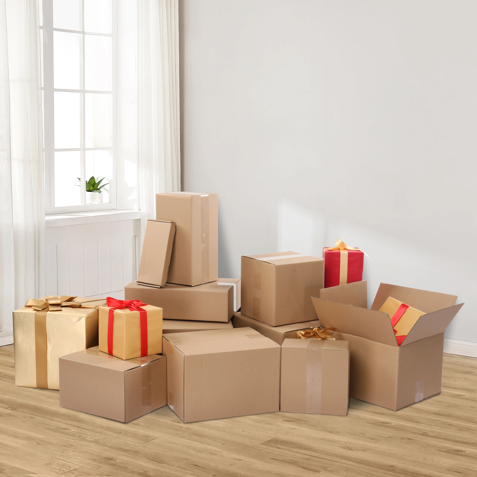 50pcs 8.7 "x 4.3" x 1 " (22x11x2.5cm) thickness 1.8mm aircraft box corrugated cardboard box kraft paper color view 12