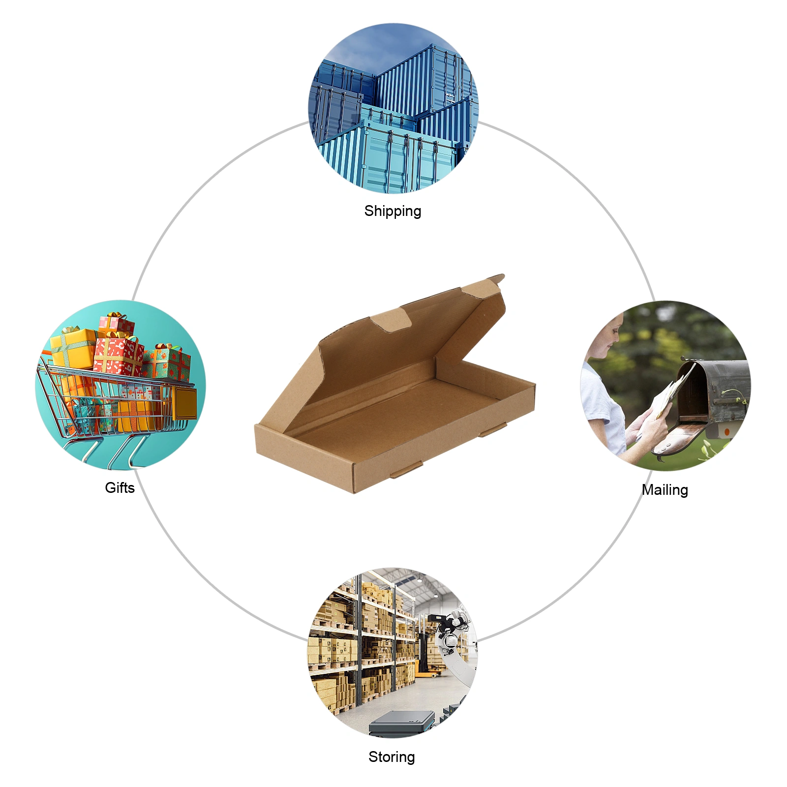 50pcs 8.7 "x 4.3" x 1 " (22x11x2.5cm) thickness 1.8mm aircraft box corrugated cardboard box kraft paper color view 3