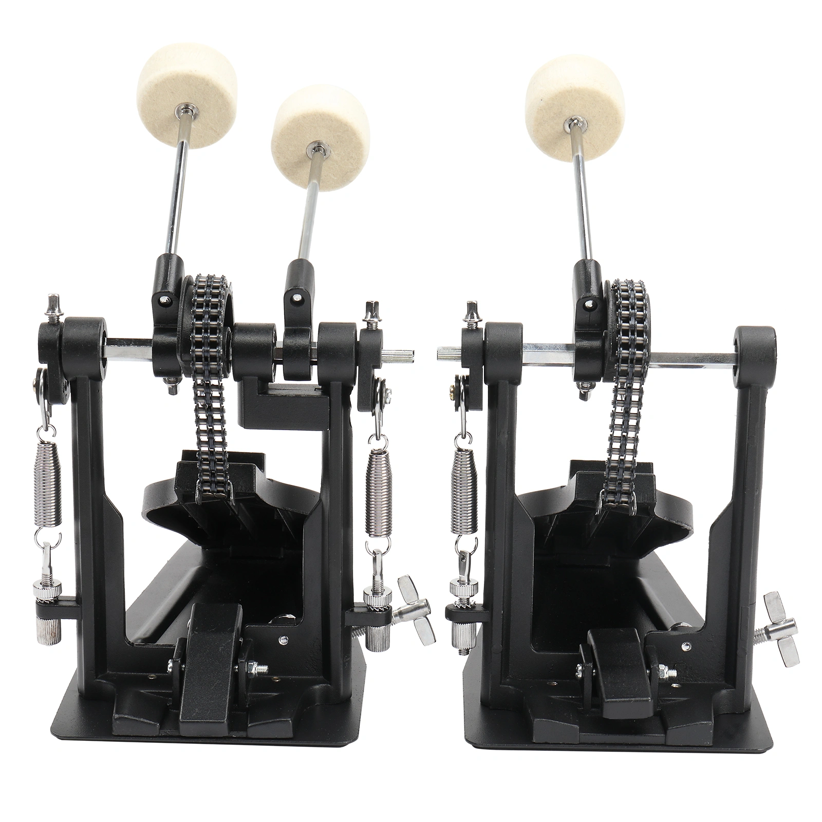 Wool Felt Hammer Double Drum Pedal Professional Double Bass Drum Pedal Black view 11