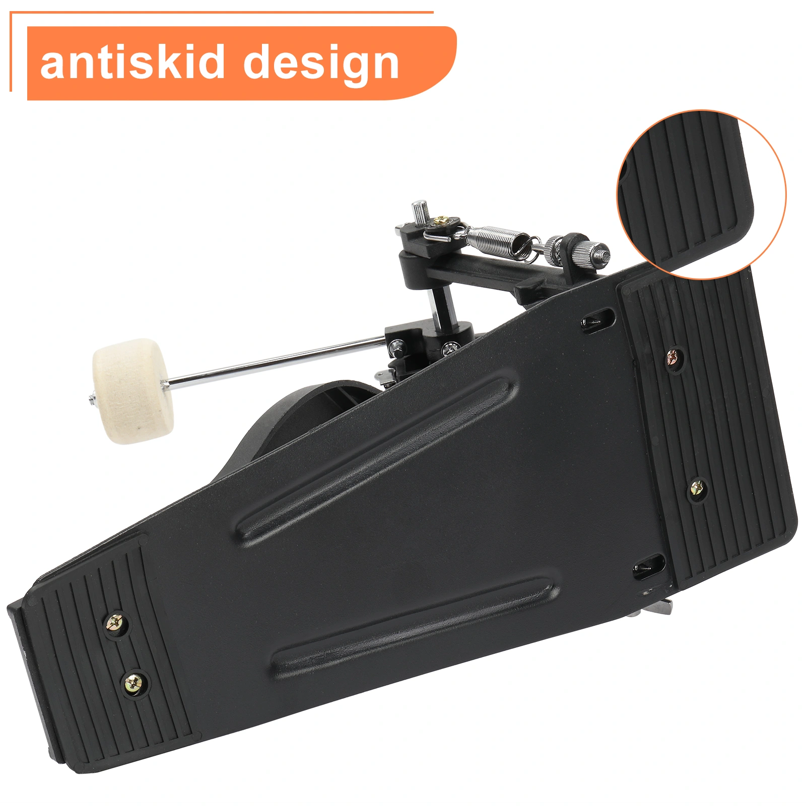 Wool Felt Hammer Double Drum Pedal Professional Double Bass Drum Pedal Black view 13