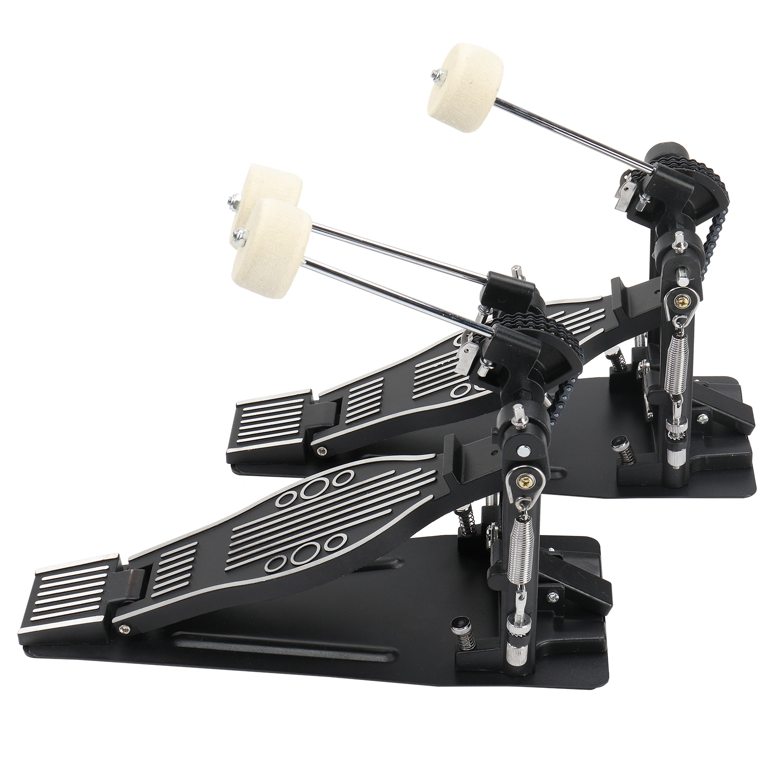 Wool Felt Hammer Double Drum Pedal Professional Double Bass Drum Pedal Black view 14