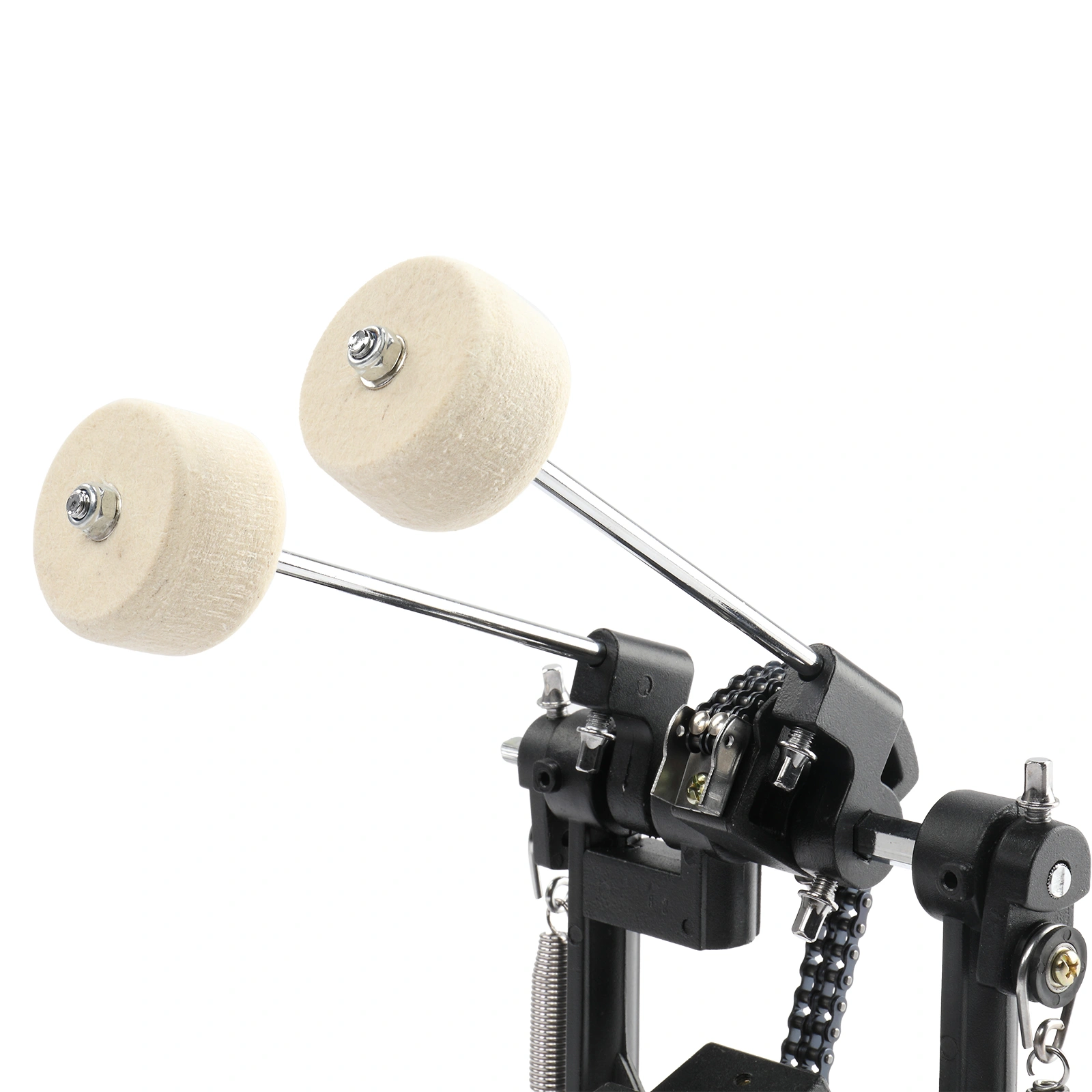 Wool Felt Hammer Double Drum Pedal Professional Double Bass Drum Pedal Black view 18