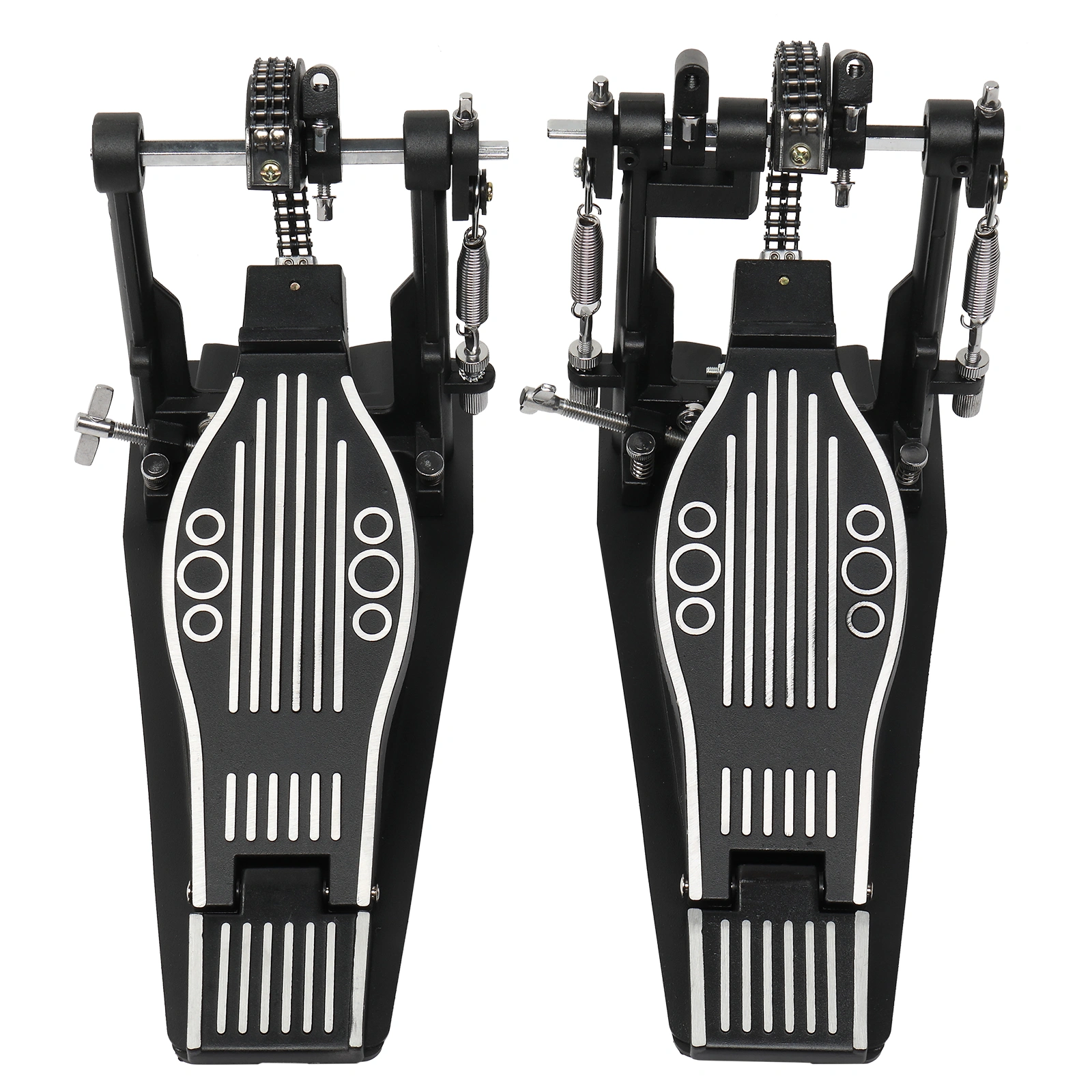 Wool Felt Hammer Double Drum Pedal Professional Double Bass Drum Pedal Black view 3