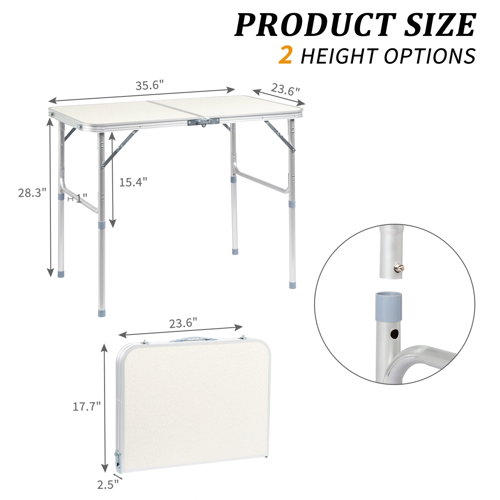 White Aluminum Alloy Folding Table 90x60x70cm Home Use Foldable Table Outdoor Camping Party Table view 26