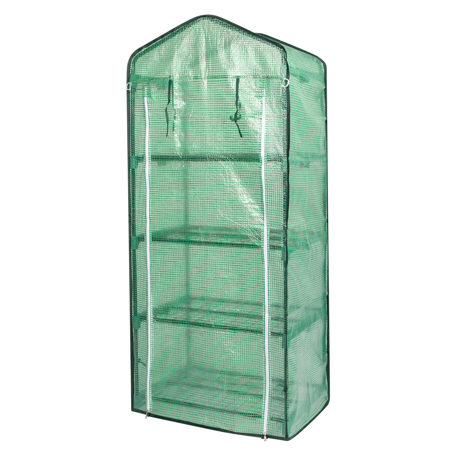 69x49x160cm Black Iron Pipe Pointed Mini Flower Stand With 4 Layers Of Grid, With Zipper Rolling Door, PE Cloth Green House view 21