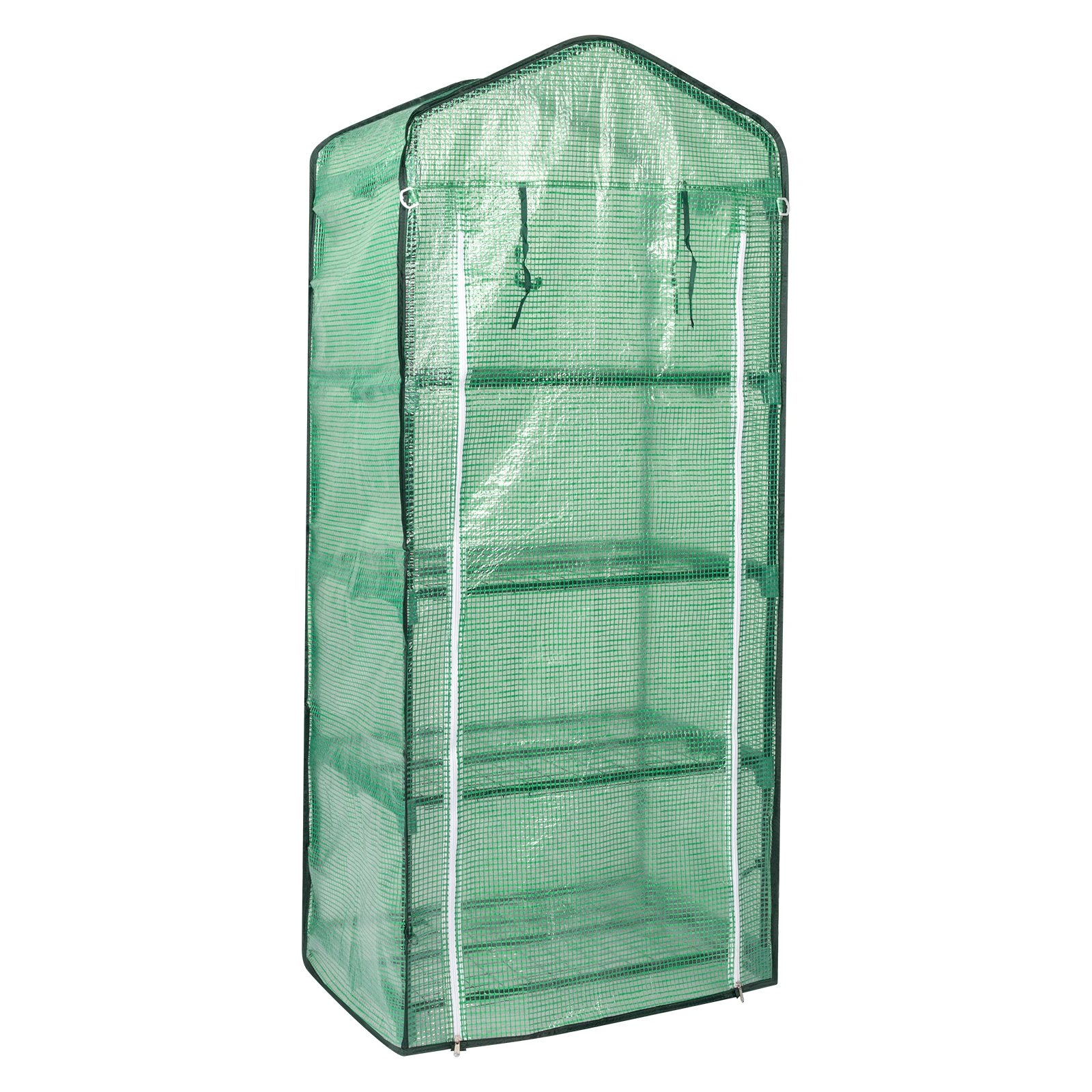 69x49x160cm Black Iron Pipe Pointed Mini Flower Stand With 4 Layers Of Grid, With Zipper Rolling Door, PE Cloth Green House view 22