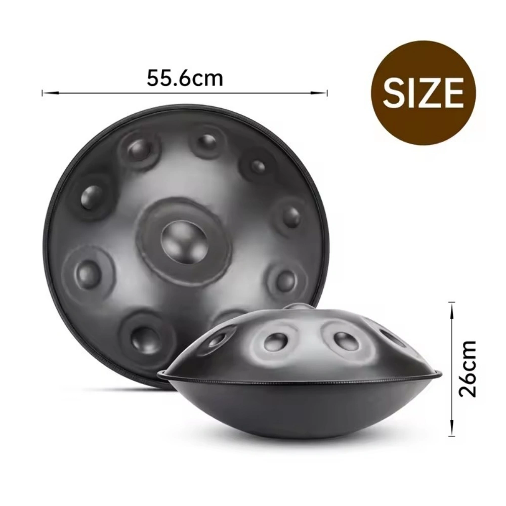 10 Inch Black Solid Color Handpan Drum Steel Tongue Hand Pan Percussion Instrument Note Melody view 2