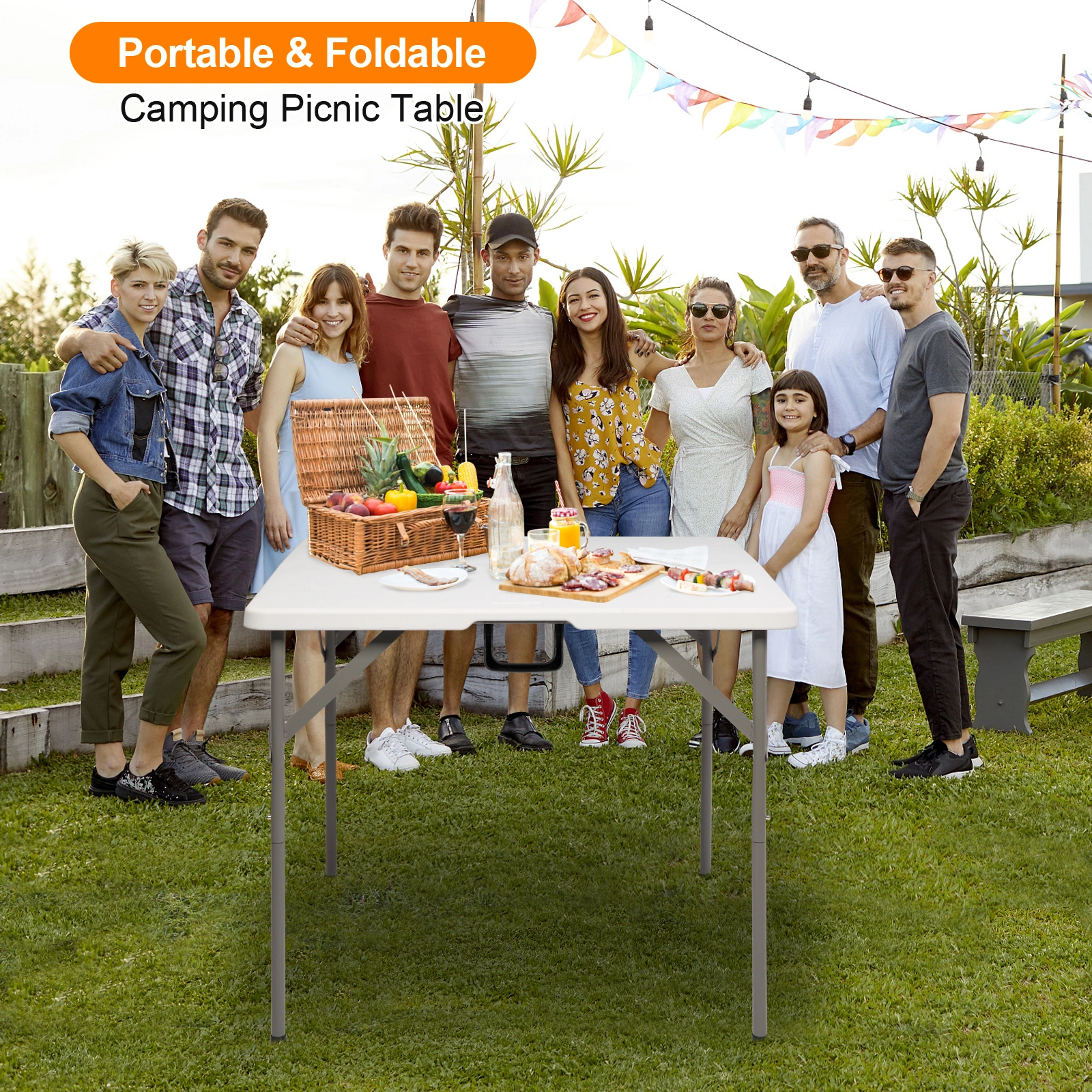 34" Blow Molding Foldable Square Table view 14