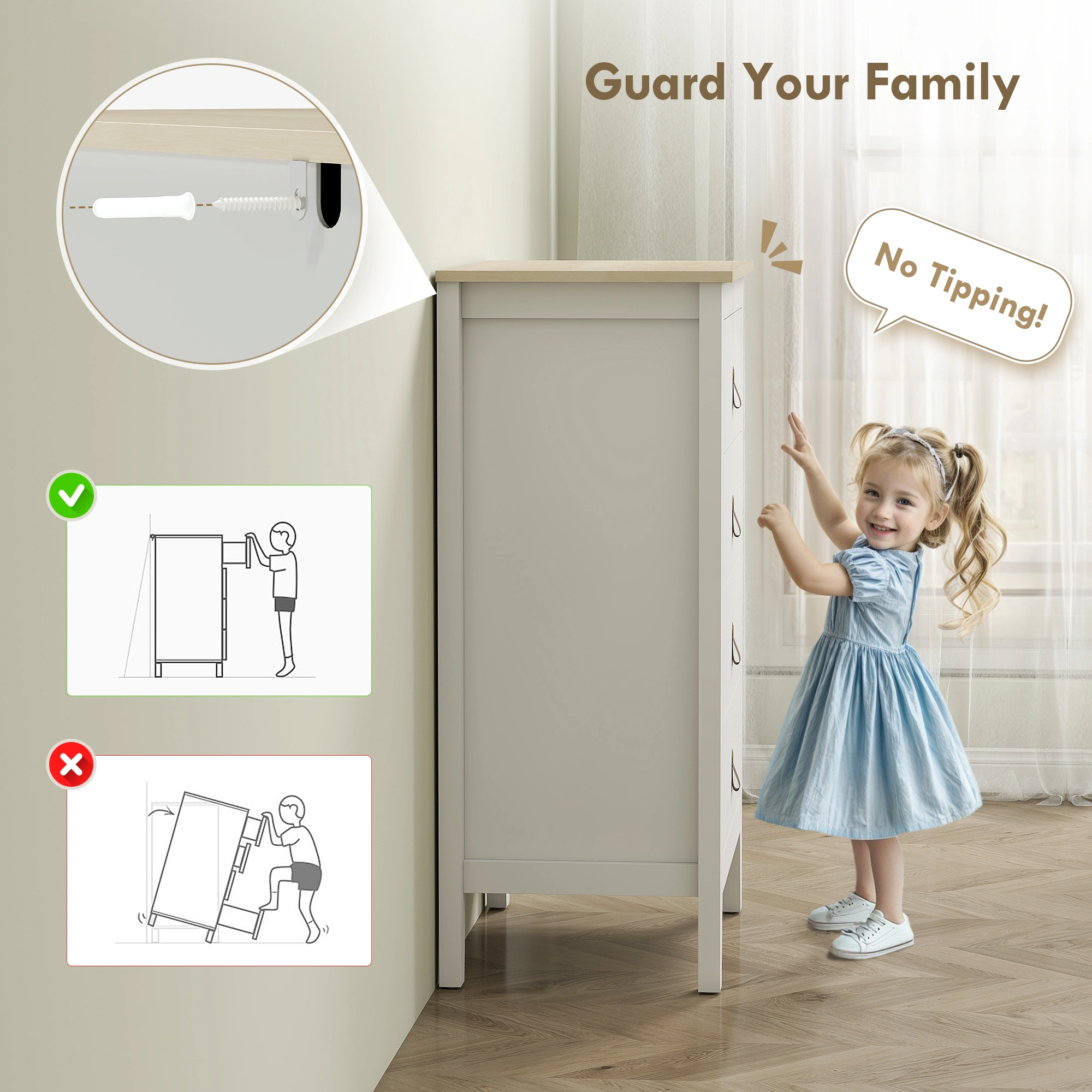 Bedside Tables, Nightstand with Storage Drawer, Modern Bedside Cabinet, Compact Bedroom End Table, Easy Assembly view 5