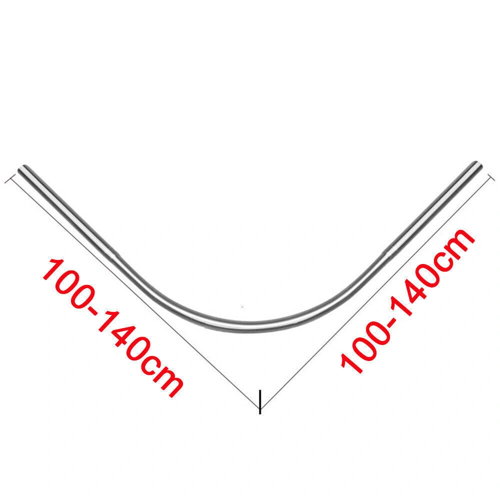 Stretchable Stainless Steel L-Shaped Shower Curtain Rod, Corner Bathroom Curtain Rail Rack view 2