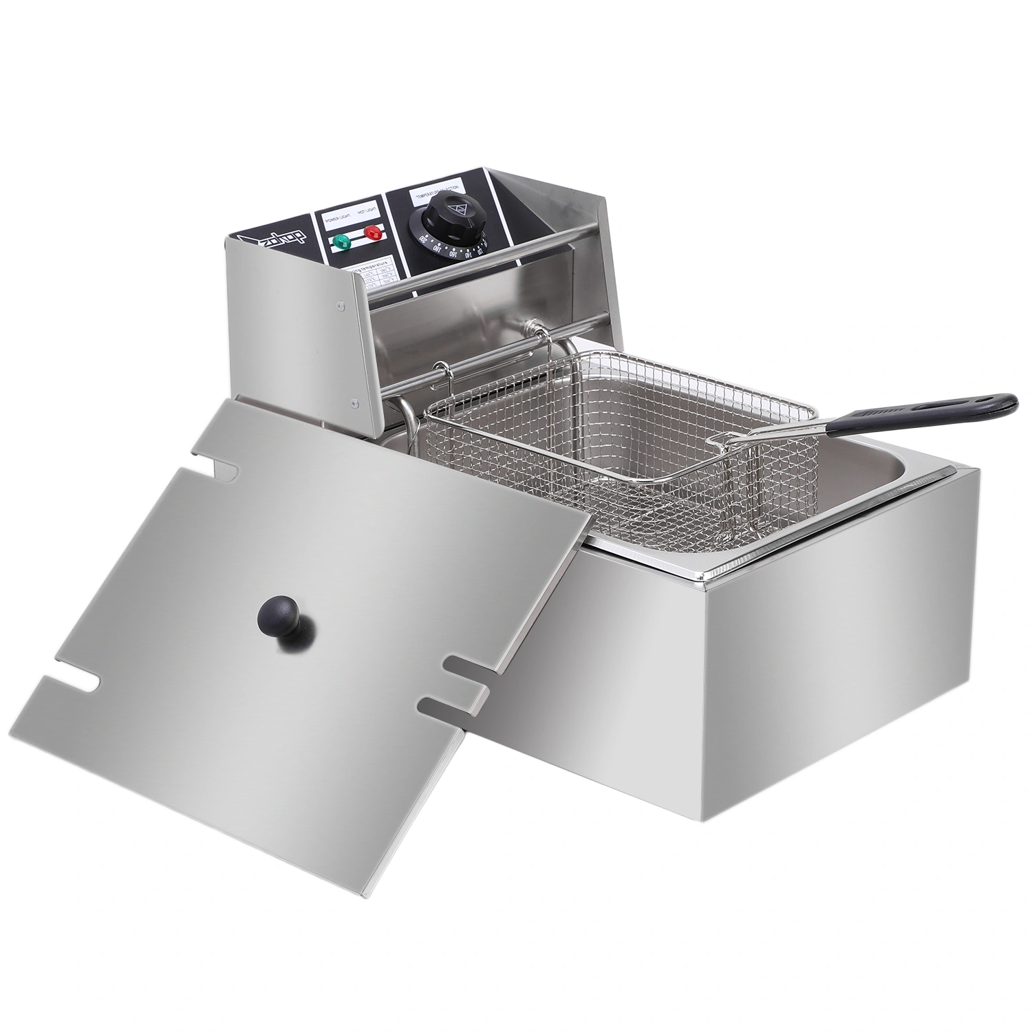 ZOKOP EH81 2500W Electric Deep Fryer 6.3QT 6L Stainless Steel Single Tank 220-240V UK Plug view 10