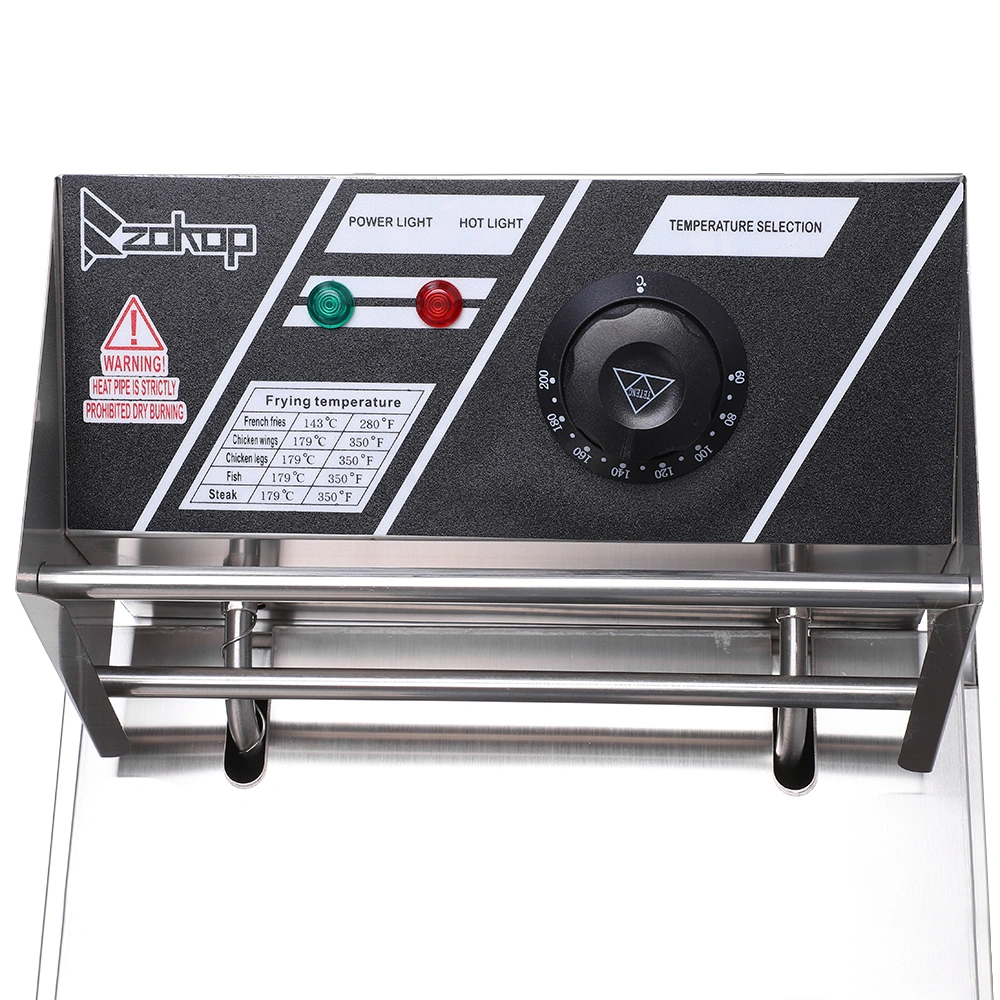 ZOKOP EH81 2500W Electric Deep Fryer 6.3QT 6L Stainless Steel Single Tank 220-240V UK Plug view 5