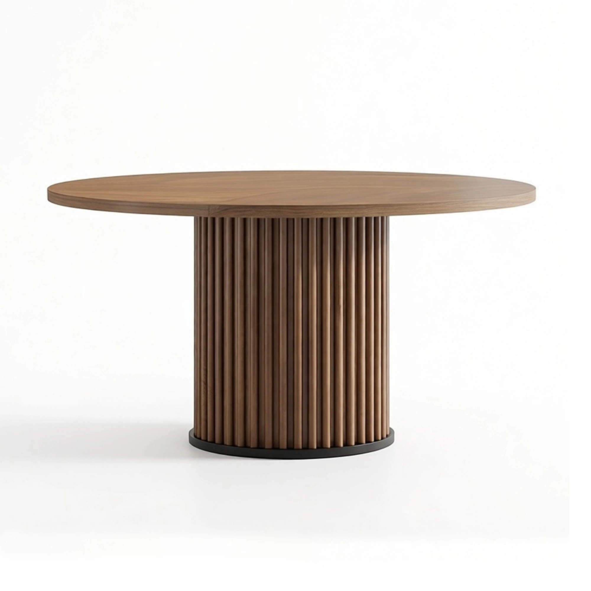 Modern Dining Table for 4-6 People, Rectangular Kitchen Table with Solid Wood Legs, Easy Assembly, Walnut Finish view 2