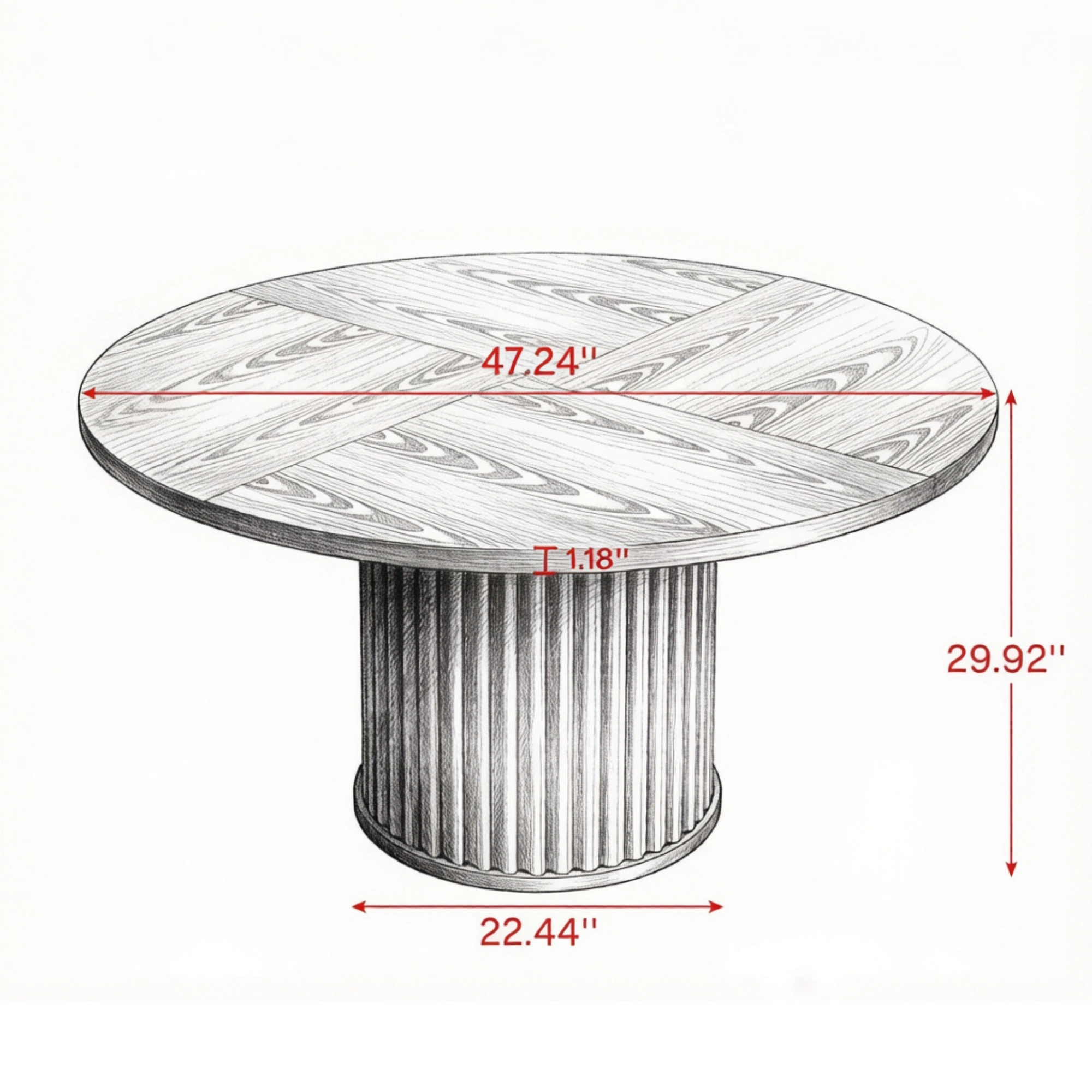 Modern Dining Table for 4-6 People, Rectangular Kitchen Table with Solid Wood Legs, Easy Assembly, Walnut Finish view 3